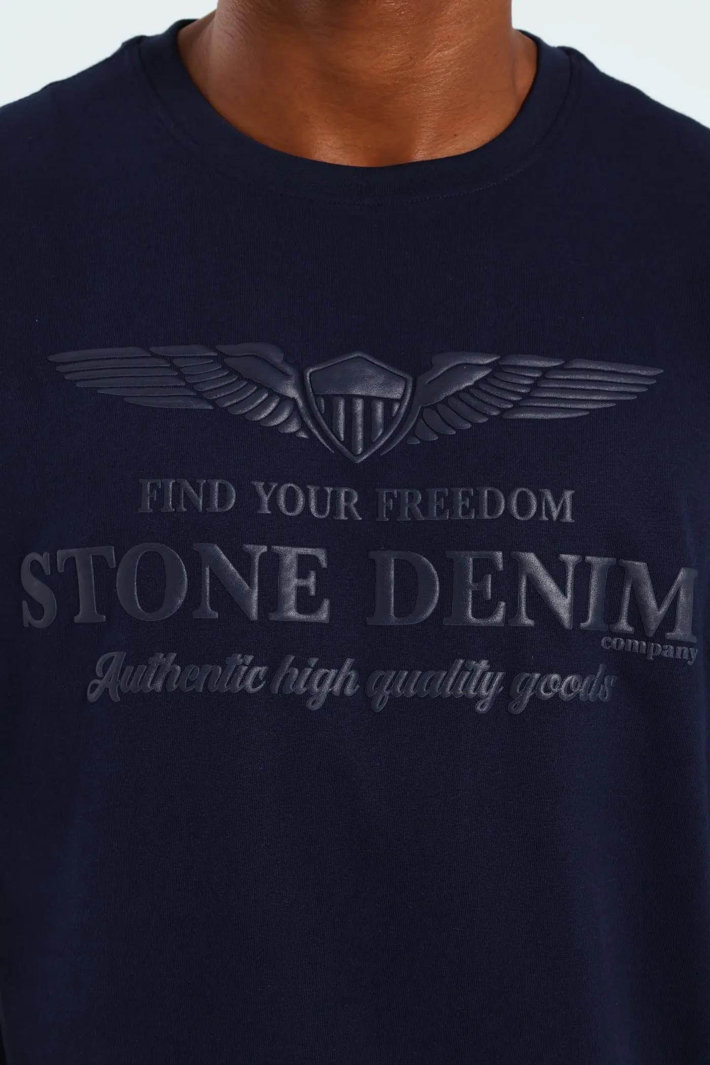 Wings Shield HD Puff Print Tee - Navy sold by Edgars product image thumbnail 2