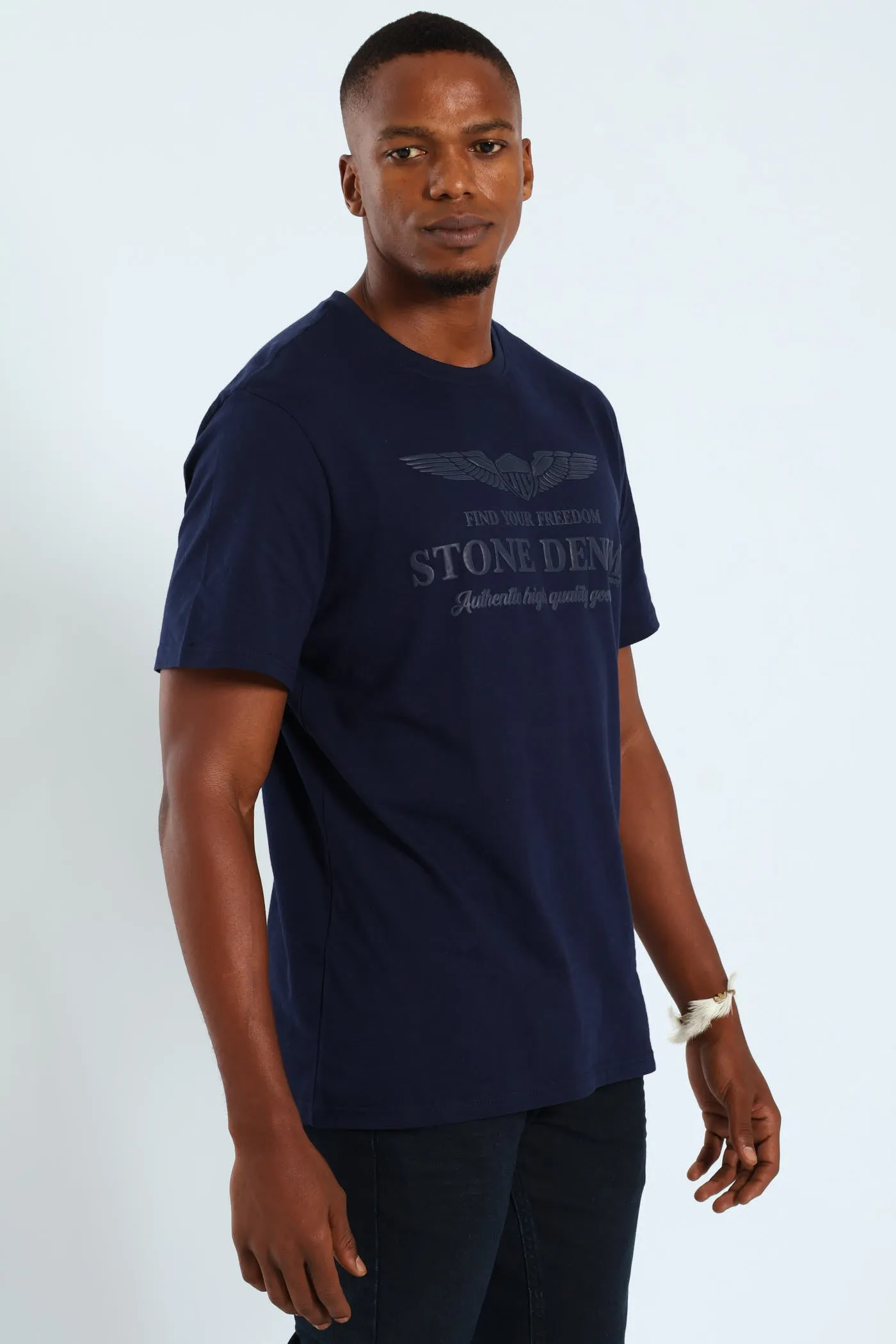 Wings Shield HD Puff Print Tee - Navy sold by Edgars product image thumbnail 4