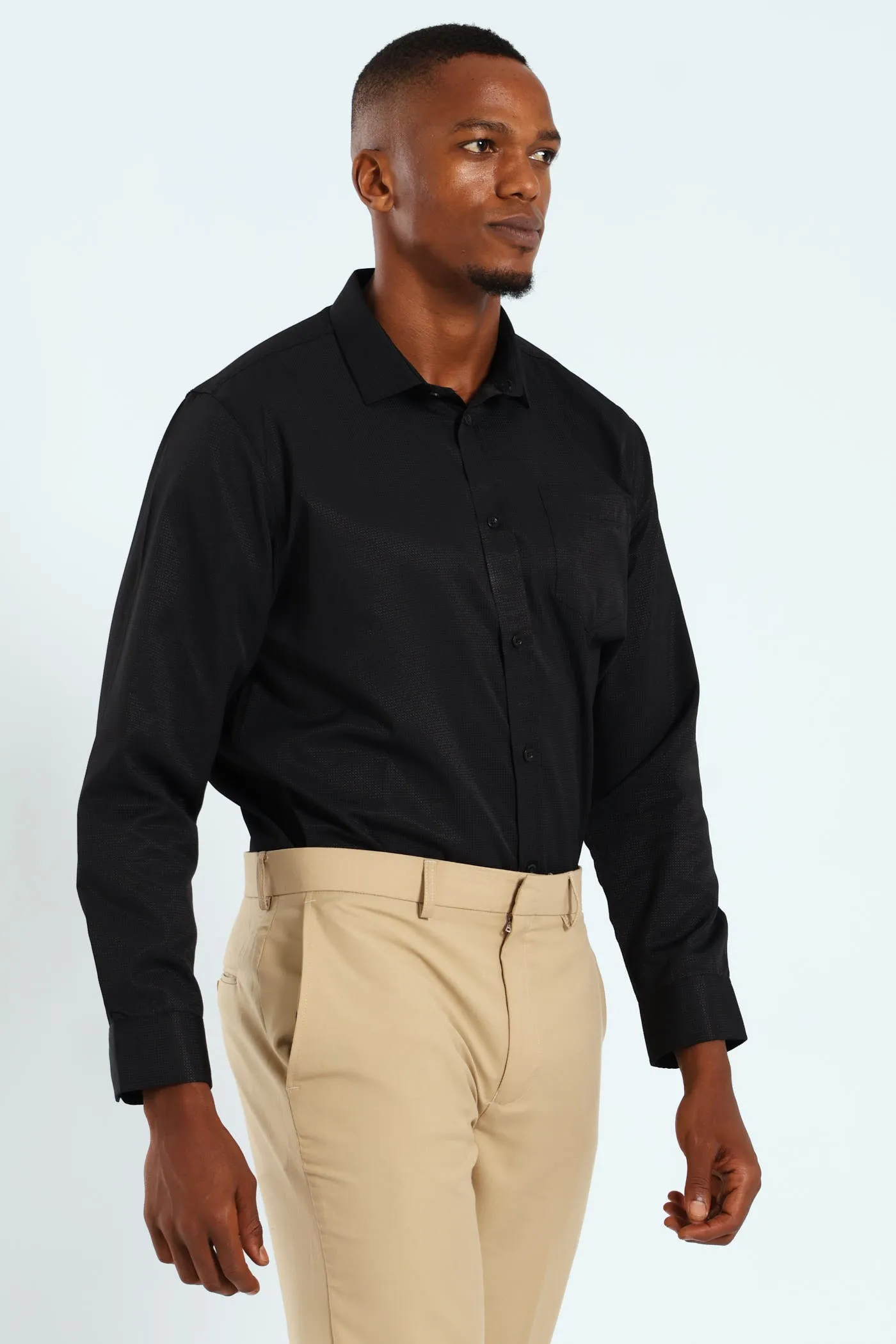 Textured Long Sleeve Shirt - Black sold by Edgars product image thumbnail 2