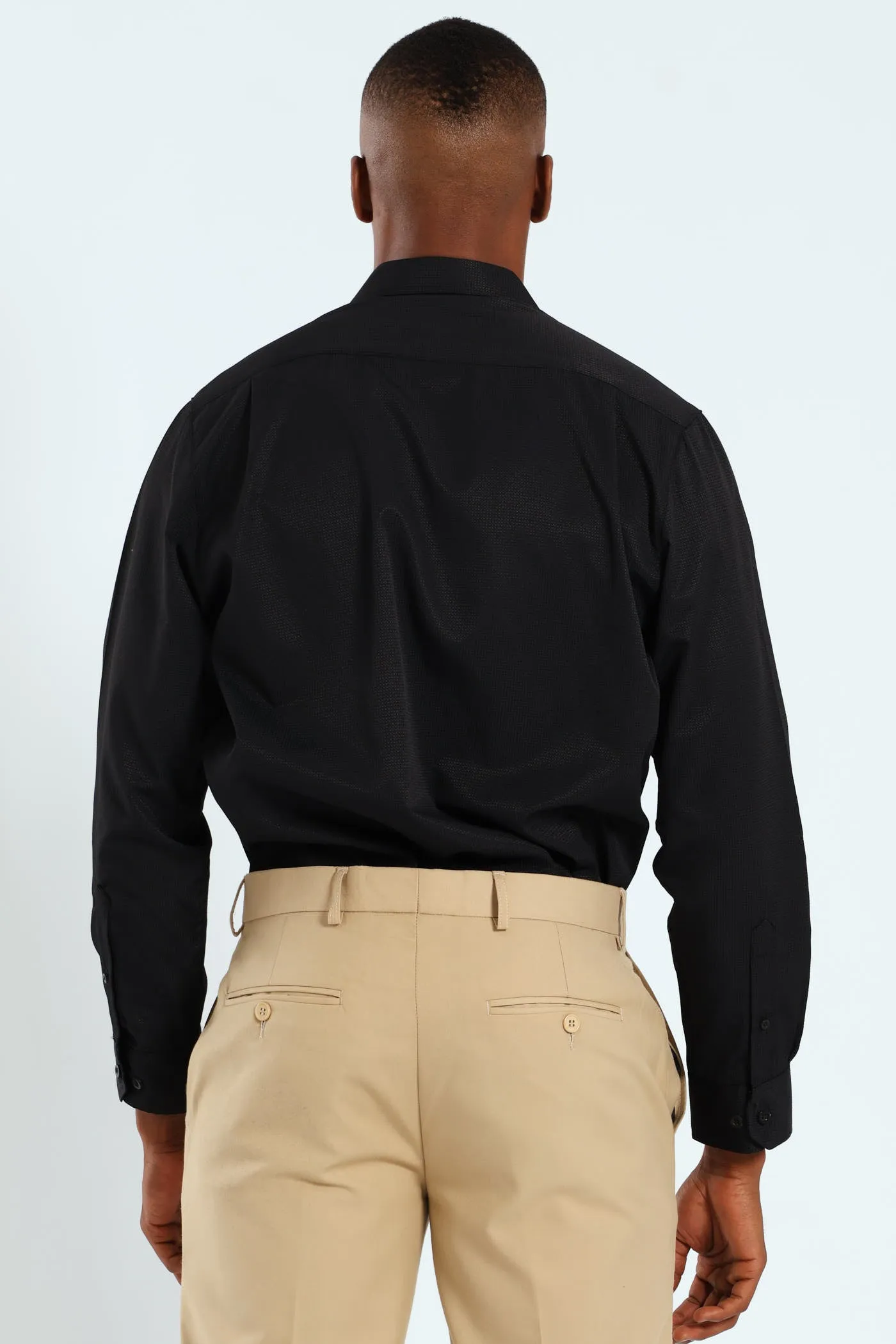 Textured Long Sleeve Shirt - Black sold by Edgars product image thumbnail 3