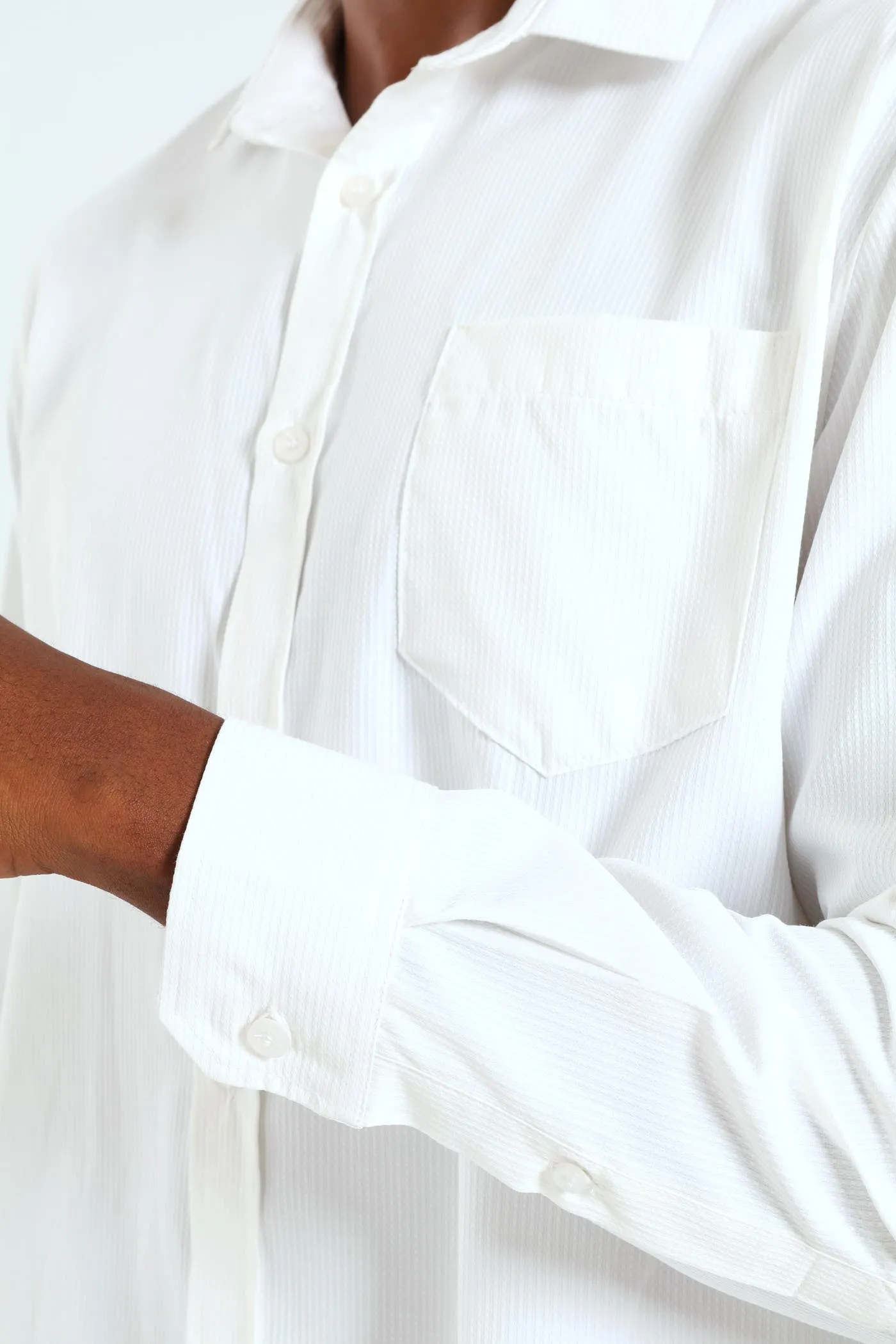 Textured Long Sleeve Shirt - White sold by Edgars product image thumbnail 2