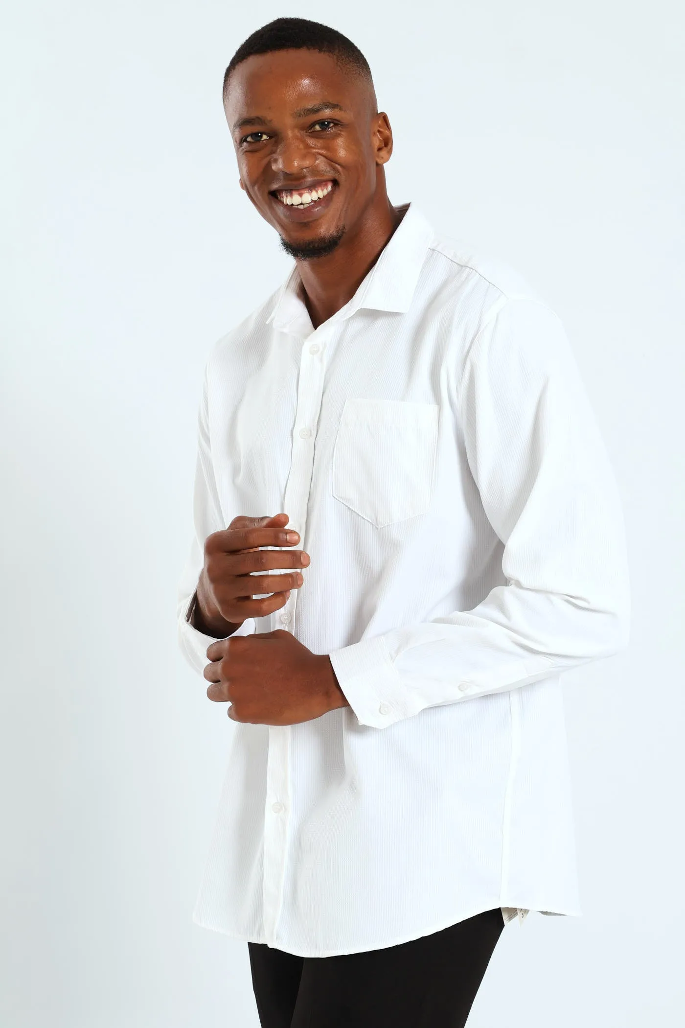 Textured Long Sleeve Shirt - White sold by Edgars product image thumbnail 4