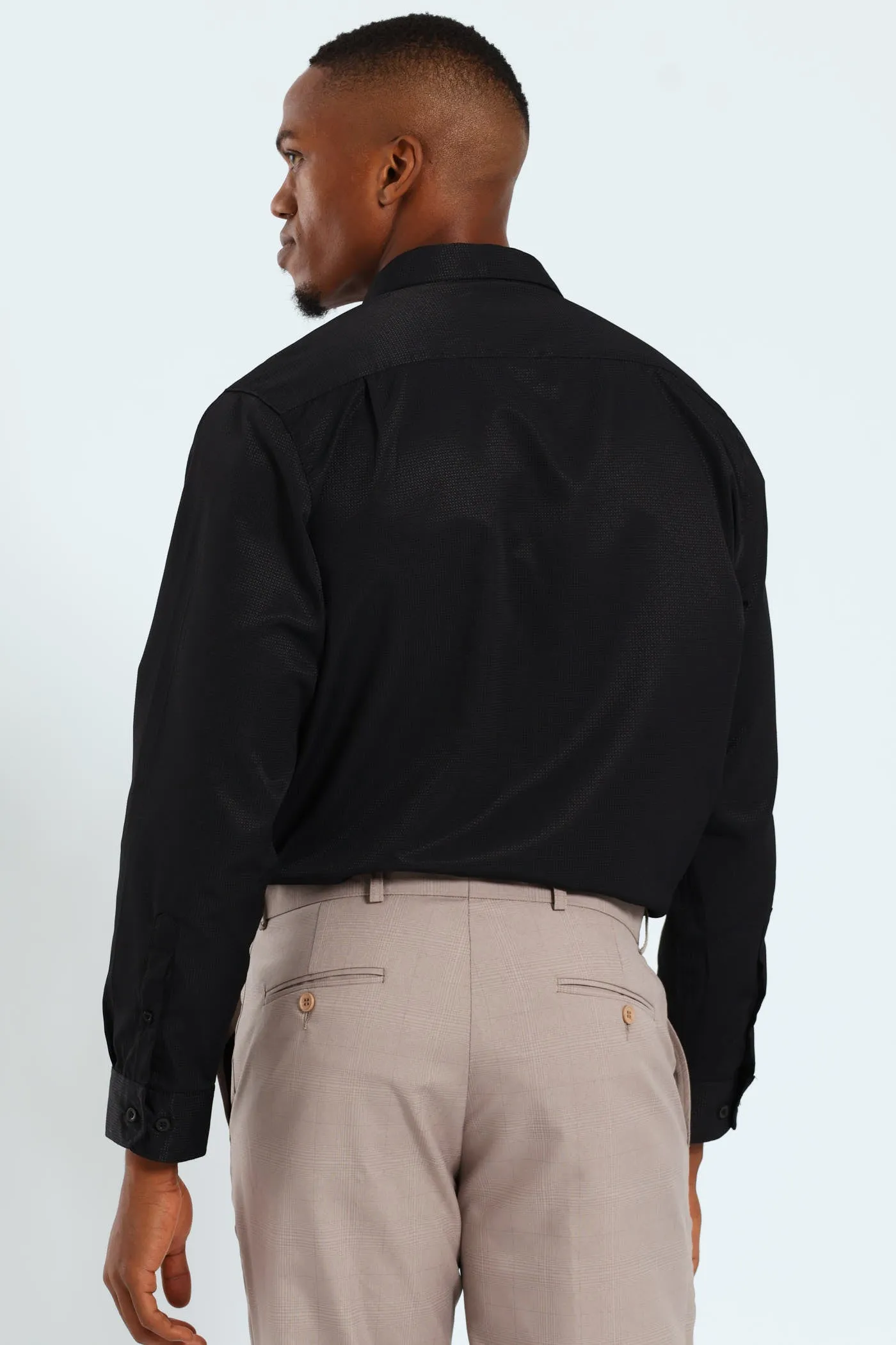 Slim Textured Long Sleeve Shirt - Black sold by Edgars product image thumbnail 2
