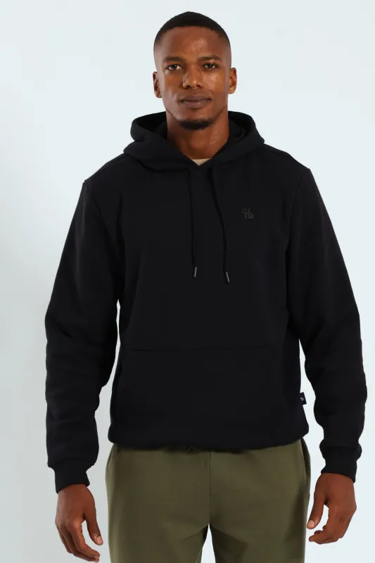 Plain Fleece Hoodie Pullover - Black sold by Edgars