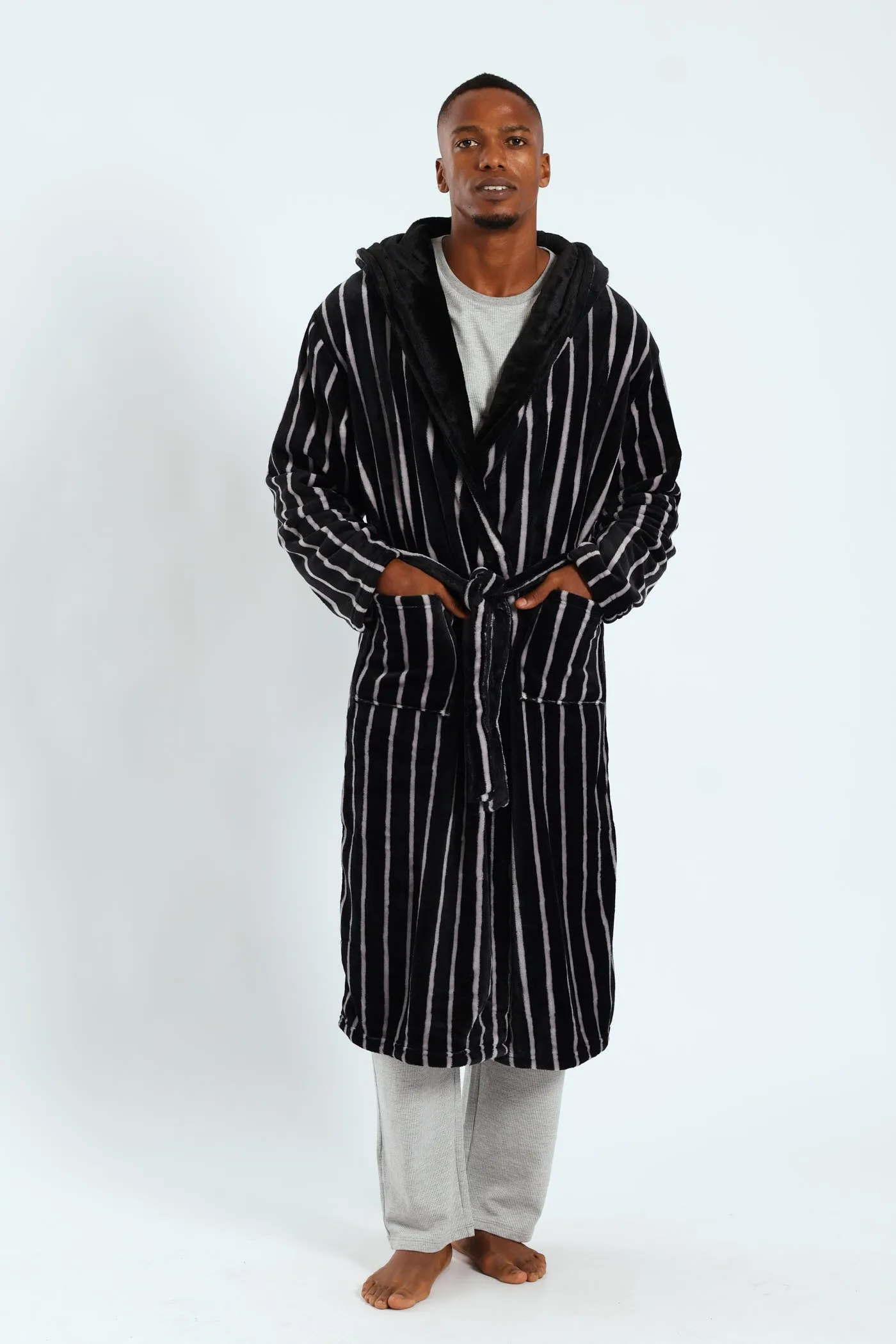 Stripe Hooded Gown - Grey sold by Edgars product image thumbnail 3