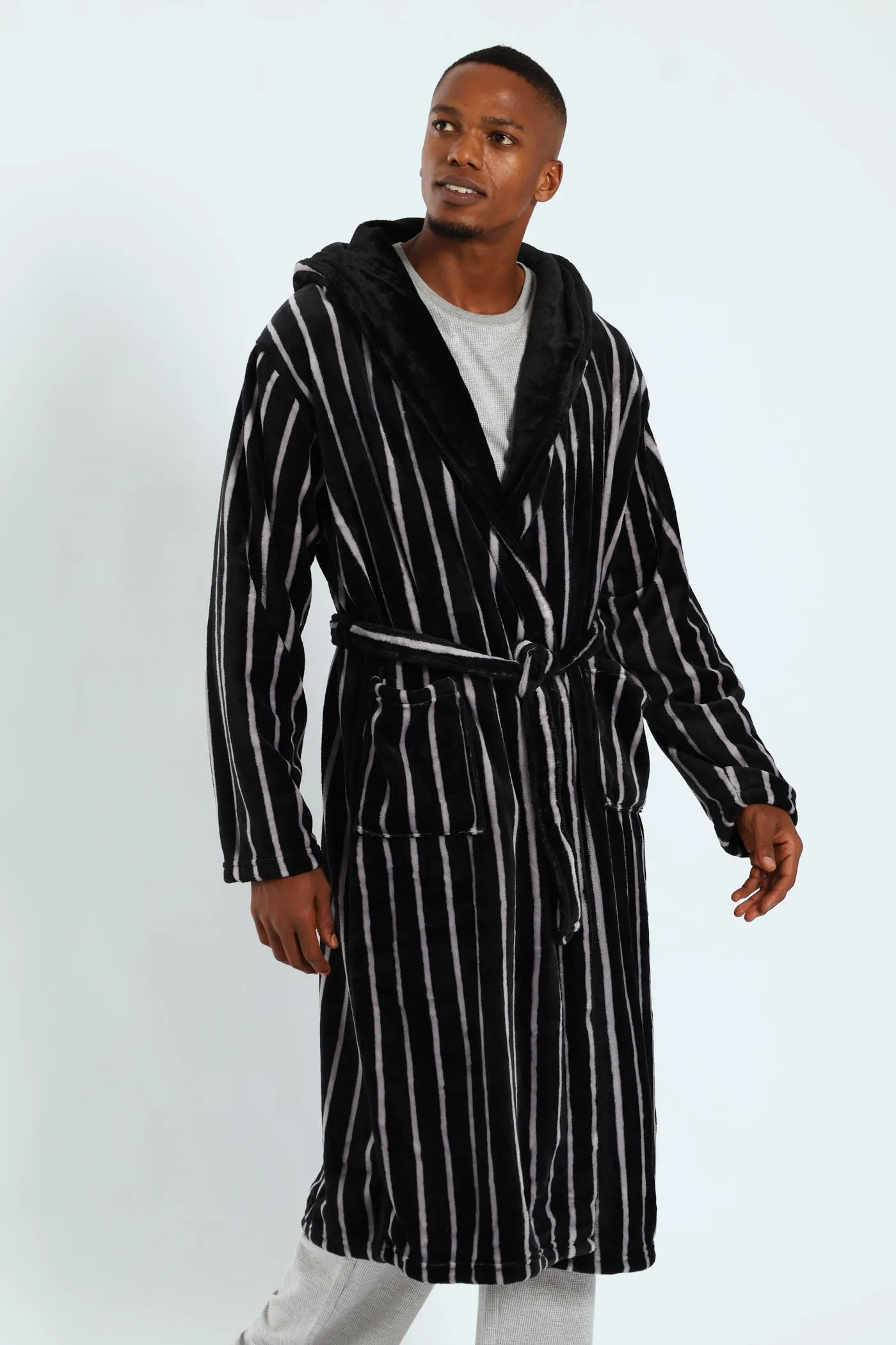 Stripe Hooded Gown - Grey sold by Edgars product image thumbnail 4