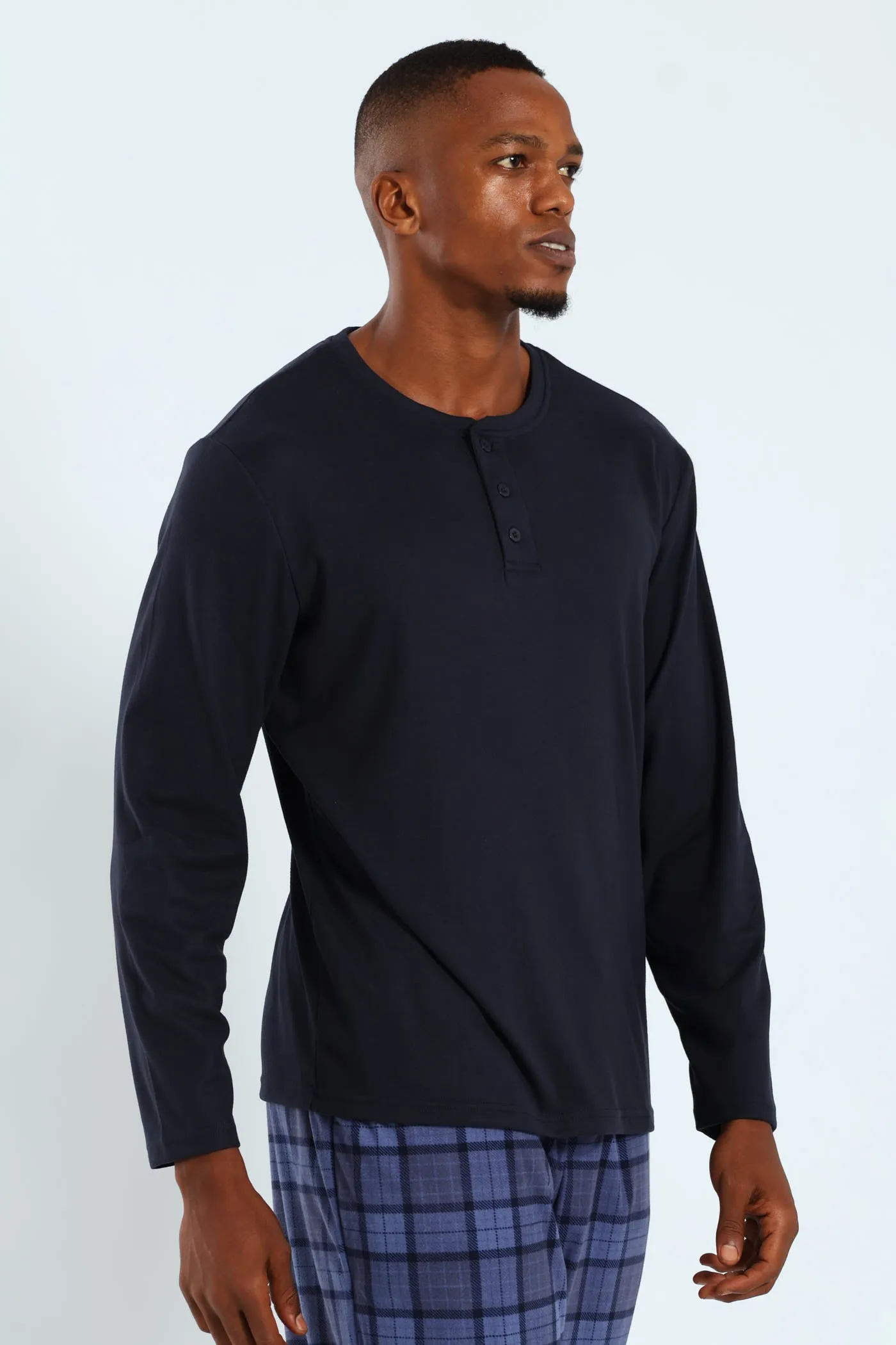 Long Sleeve Henley Interlock Top - Navy sold by Edgars product image thumbnail 4