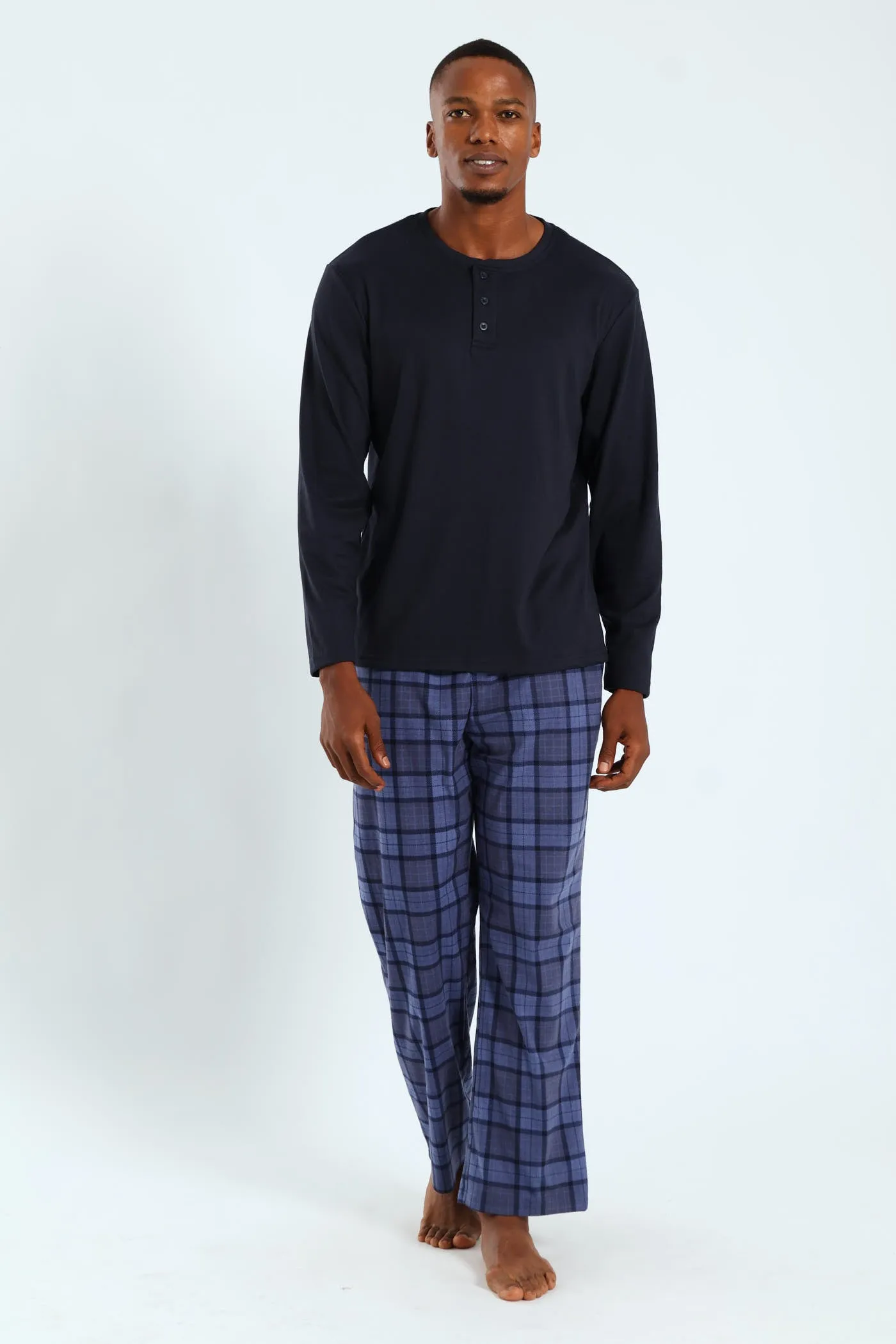 Long Sleeve Henley Interlock Top - Navy sold by Edgars product image thumbnail 3