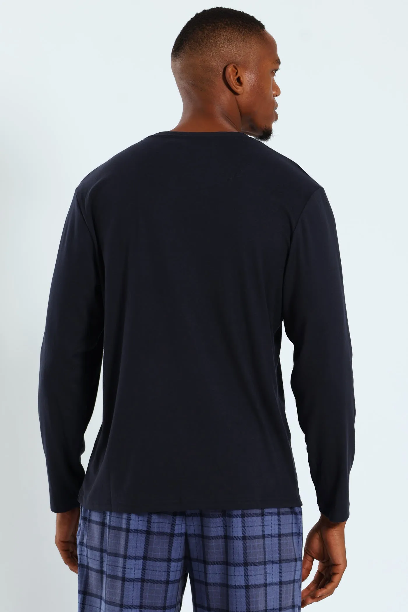 Long Sleeve Henley Interlock Top - Navy sold by Edgars product image thumbnail 2