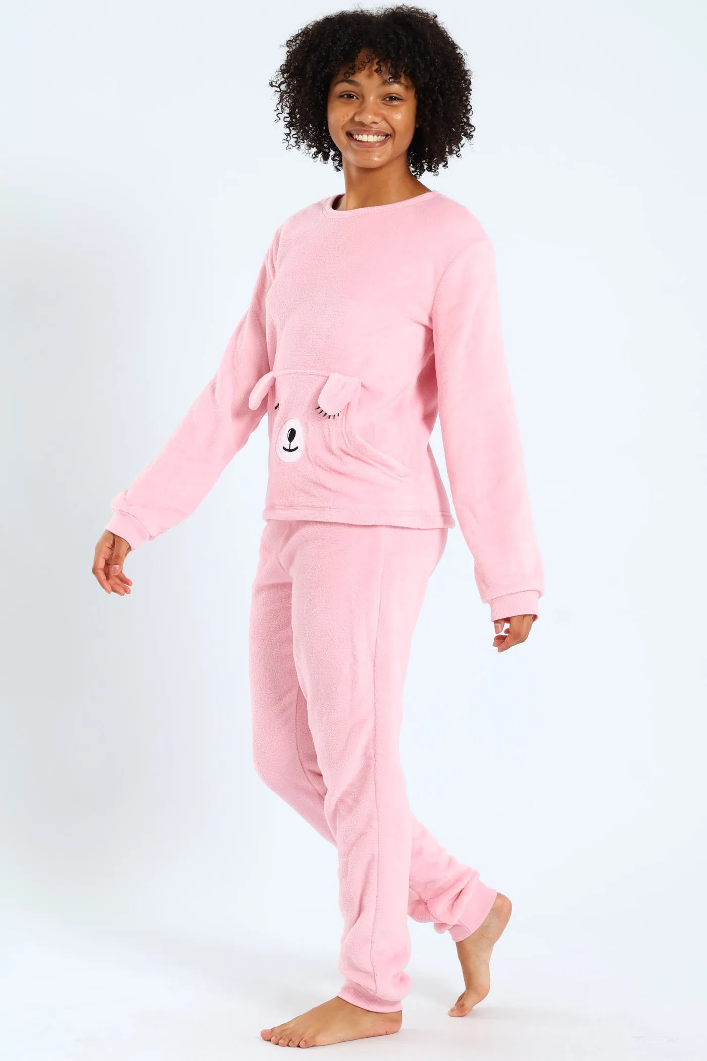 Girls Embroidered Bear Pocket Sleepwear - Pink sold by Edgars product image thumbnail 2