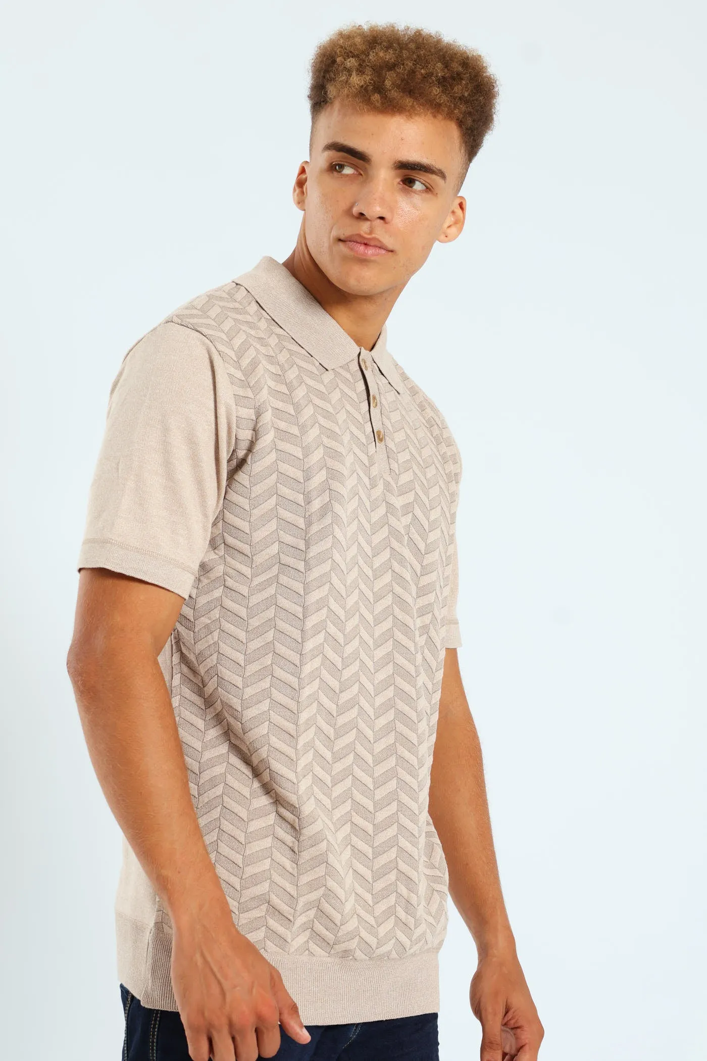 Heringbone Knitwear Golfer - Stone sold by Edgars product image thumbnail 3