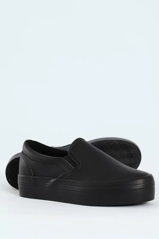 Plain Monoplatform Slip On Sneaker - Black sold by Edgars 