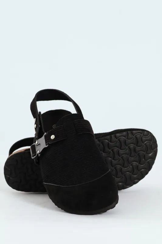 Slingback Clog With Chunky Hardware - Black sold by Edgars