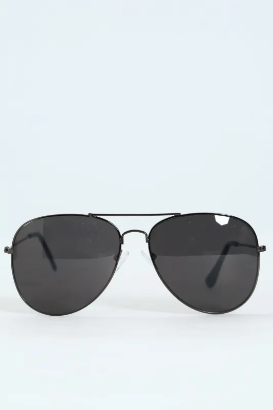 Matte Metal Aviator Sunglasses - Gunmetal made by Edgars