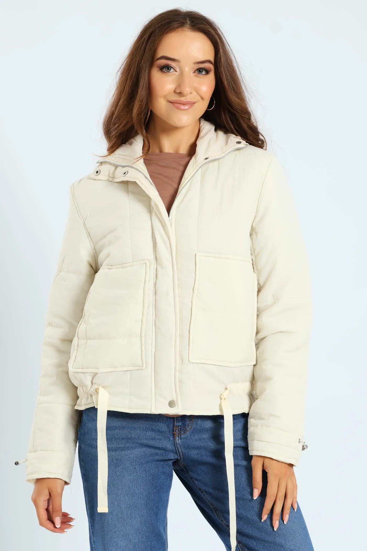 Light Weight Boxy Quilted Puffer - Fawn sold by Edgars product image thumbnail 3