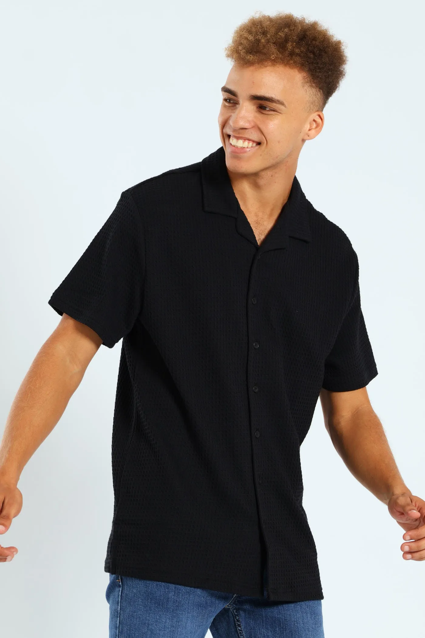 Grid Waffel Shirt - Black sold by Edgars product image thumbnail 2
