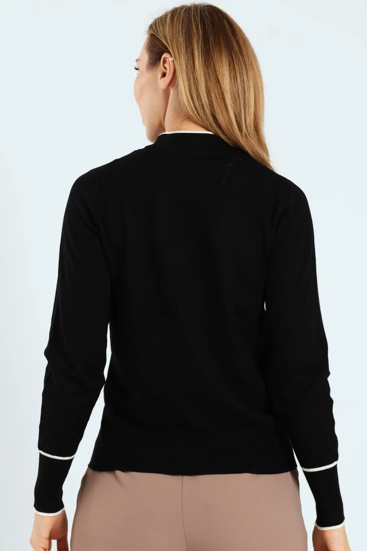 Turtleneck Tipped Pullover - Black/Cream sold by Edgars product image thumbnail 3