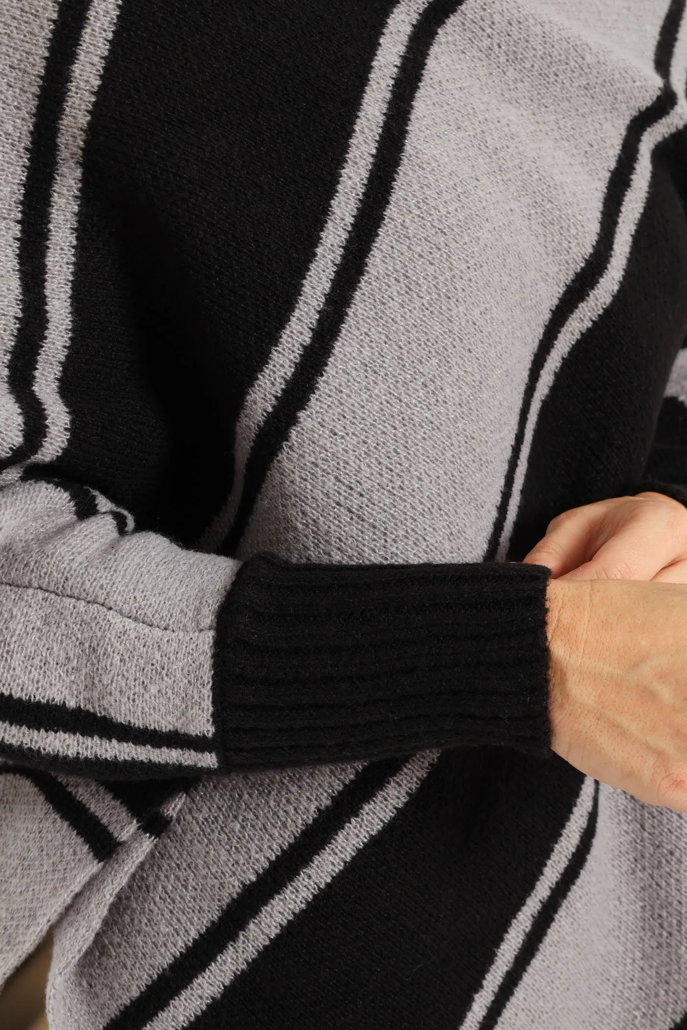 Diagonal Stripe Poncho - Black sold by Edgars product image thumbnail 2