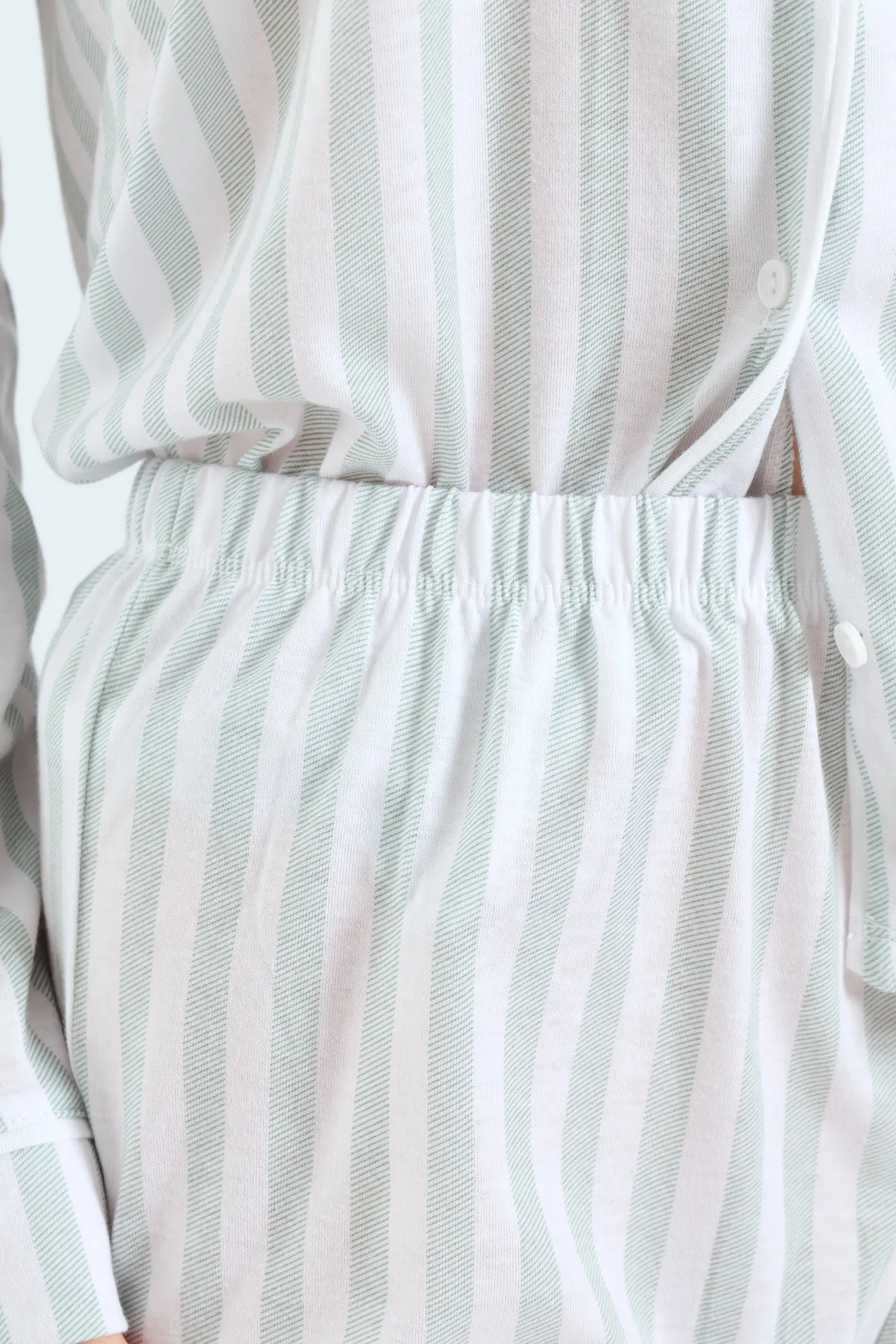 Long Sleeve Button Through & Pants Stripe Knit Set - Duck Egg sold by Edgars product image thumbnail 2