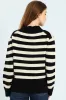 V-Neck Boxy Stripe Pullover - Black/Cream sold by Edgars 