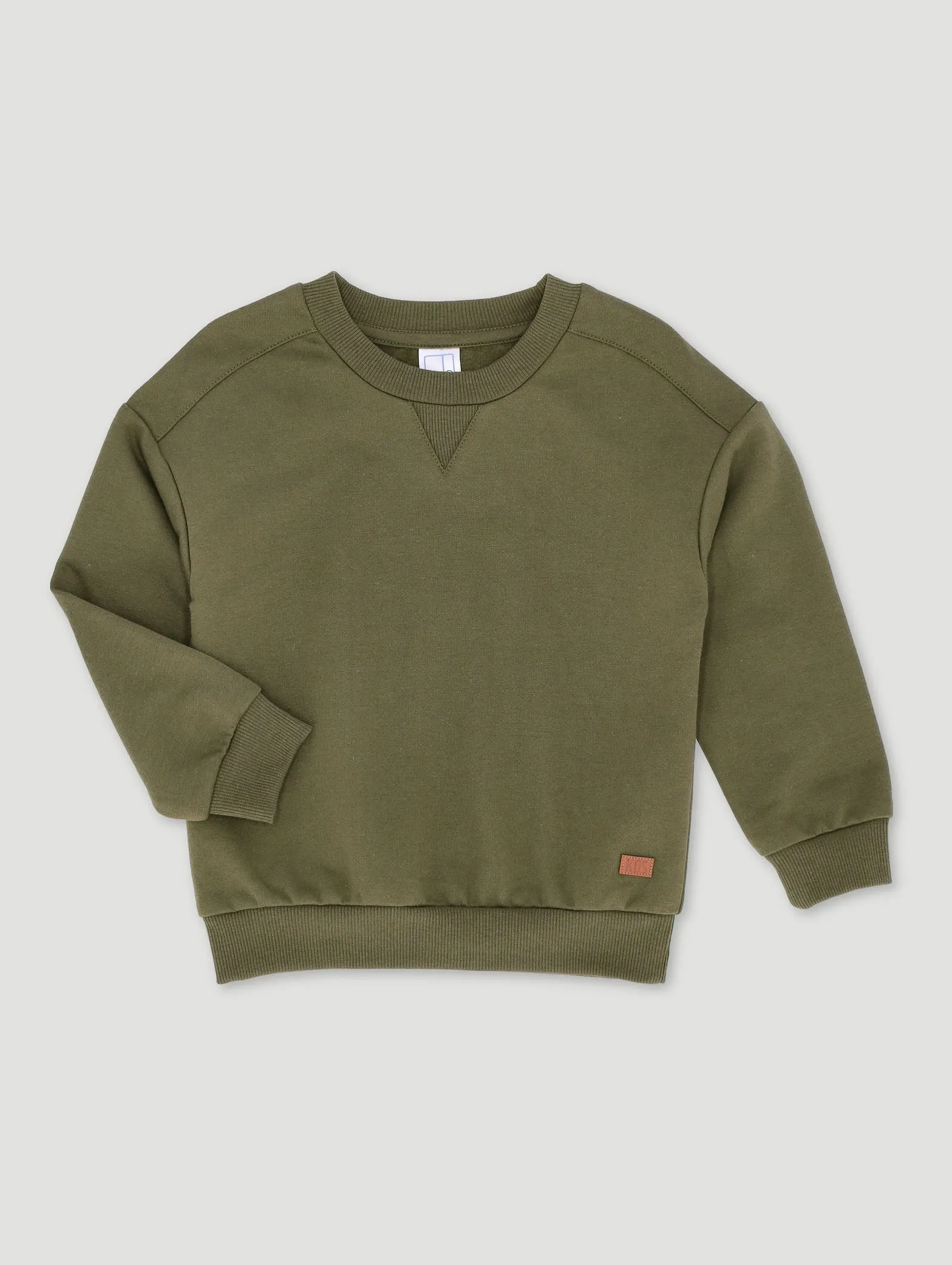 Pre-Boys Fleece Crew Top - Olive sold by Edgars