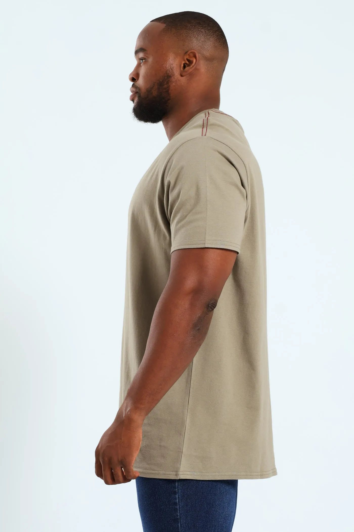 AG Seal Red Stitch Tee - Taupe sold by Edgars product image thumbnail 3