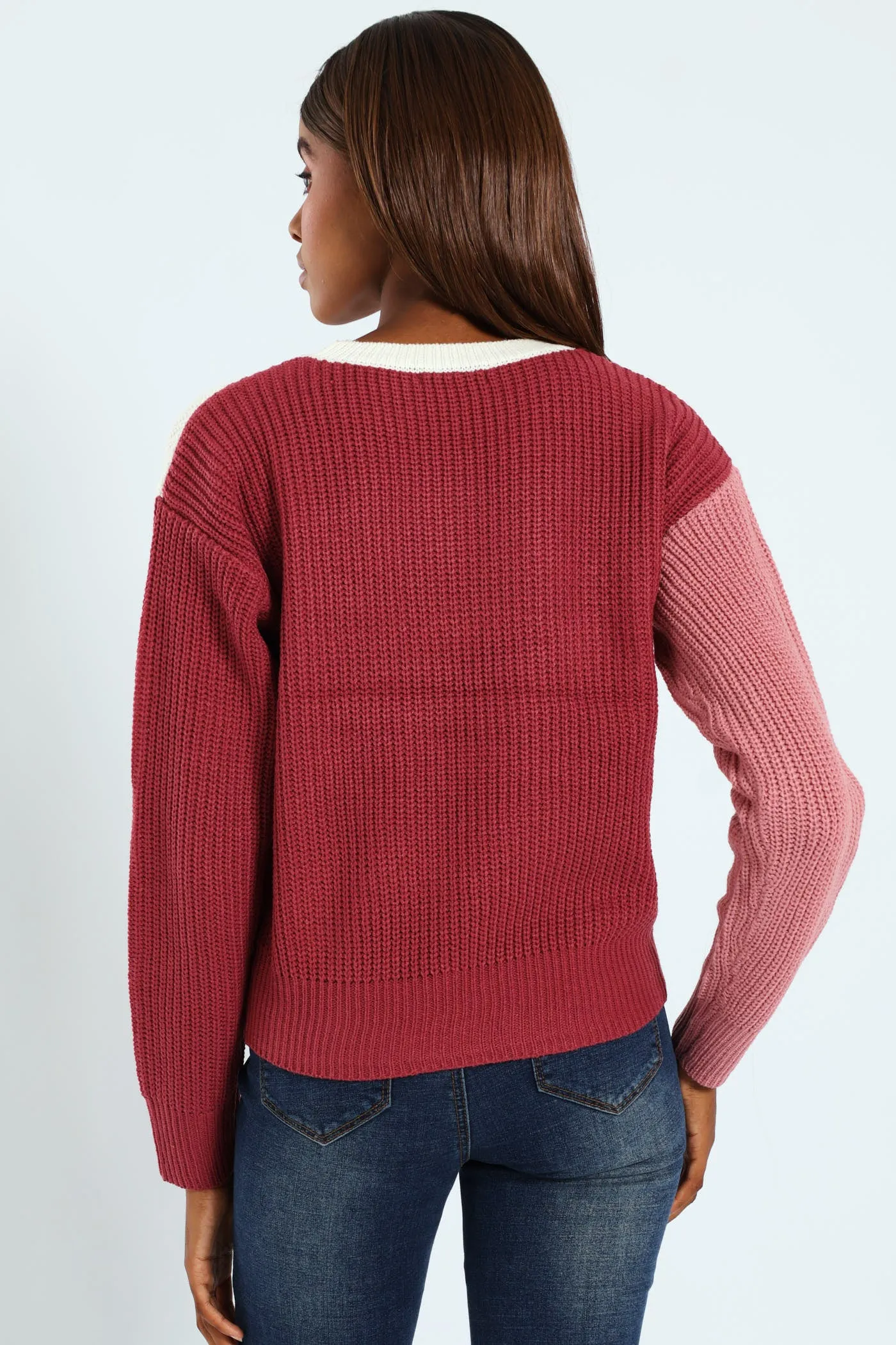 Chunky Knit Pullover - White/Blush sold by Edgars product image thumbnail 3