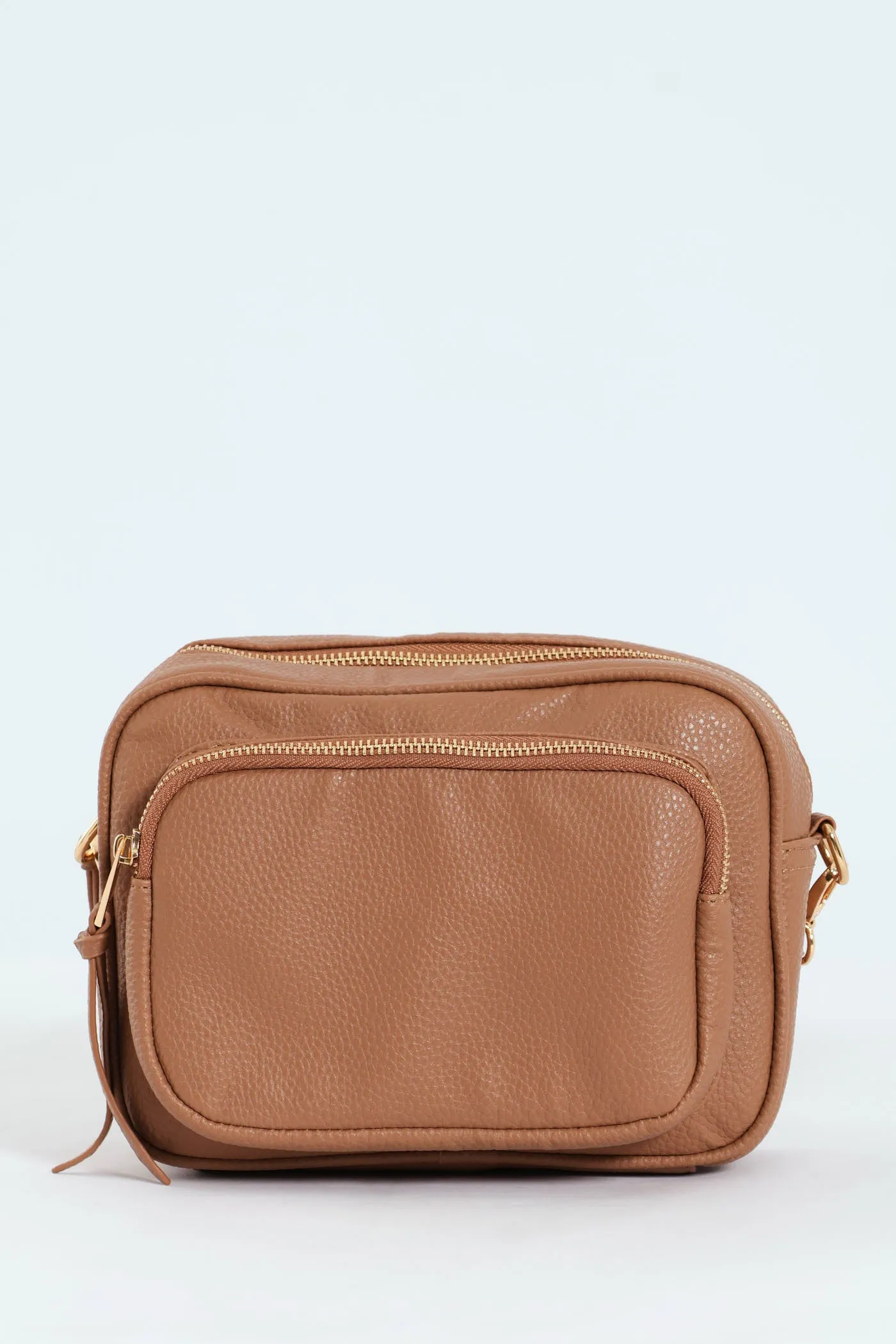 Front Zip Camera Bag With Webbing Strap - Tan sold by Edgars
