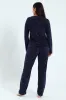 Long Sleeve Embossed Stars Top & Pants Set - Navy sold by Edgars