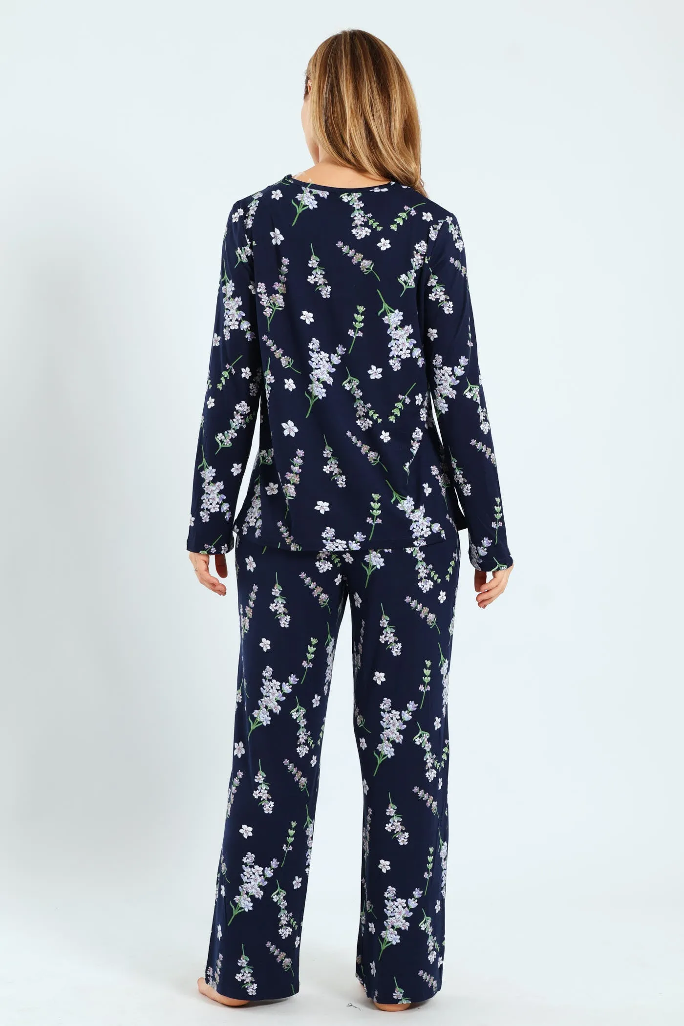 Soft Touch Lace Detail Top & Pants Set - Navy sold by Edgars product image thumbnail 2