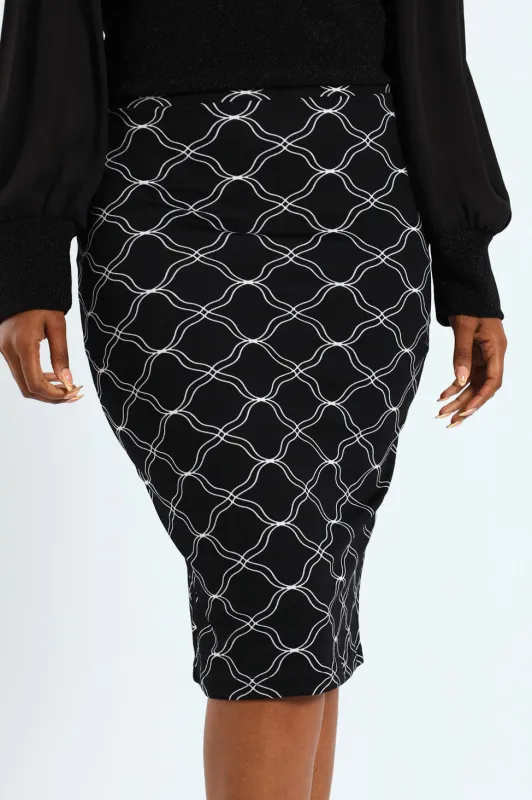 2 Pack Basic Career Skirt - Black/White sold by Edgars