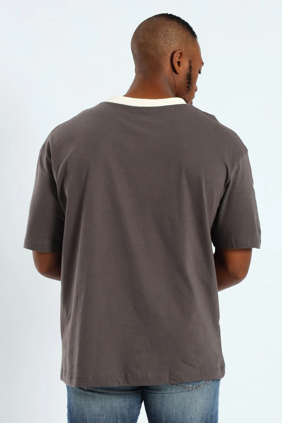 Oversized V-Neck Number Tee - Dark Grey sold by Edgars product image thumbnail 3