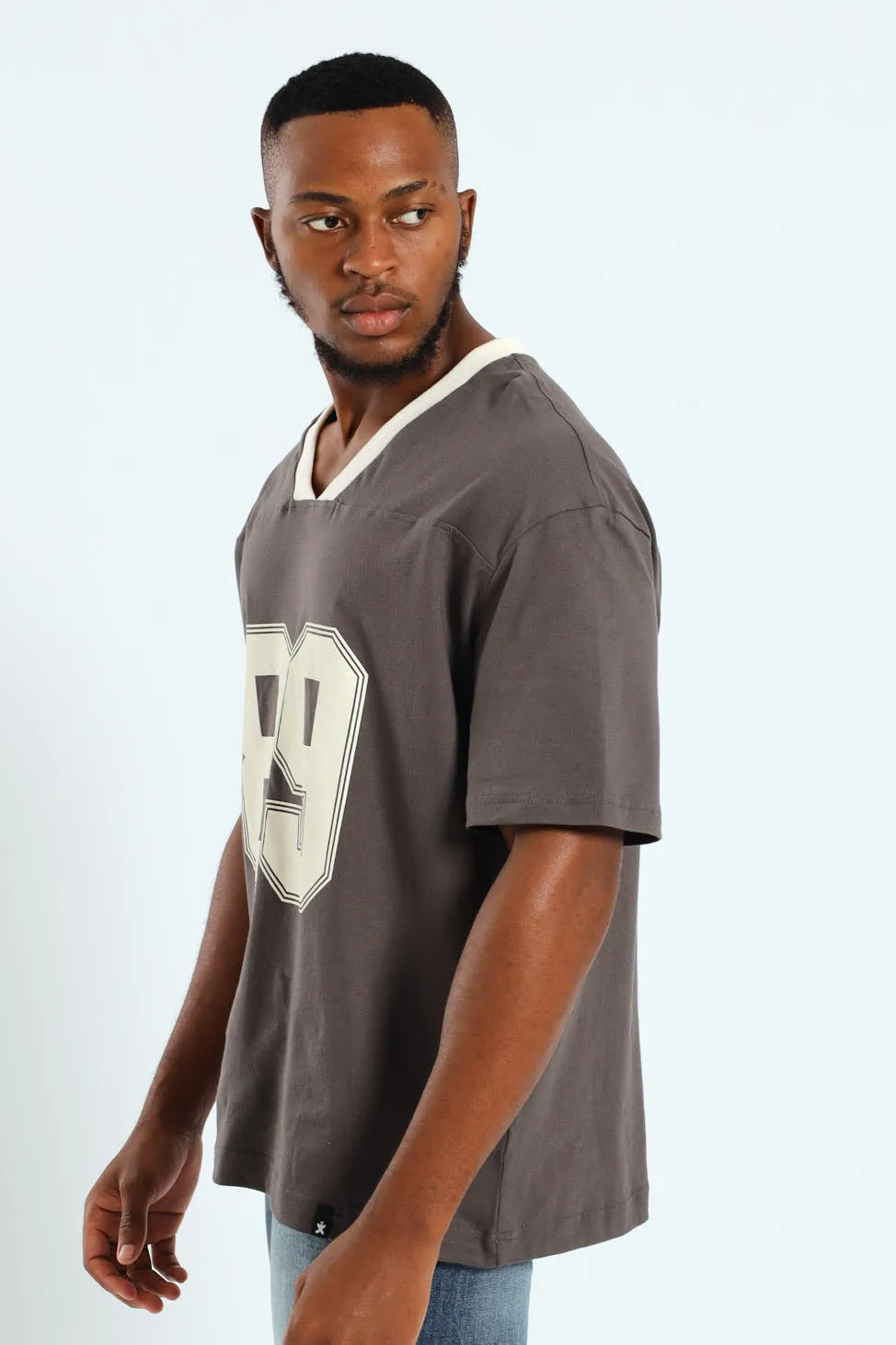 Oversized V-Neck Number Tee - Dark Grey sold by Edgars product image thumbnail 2