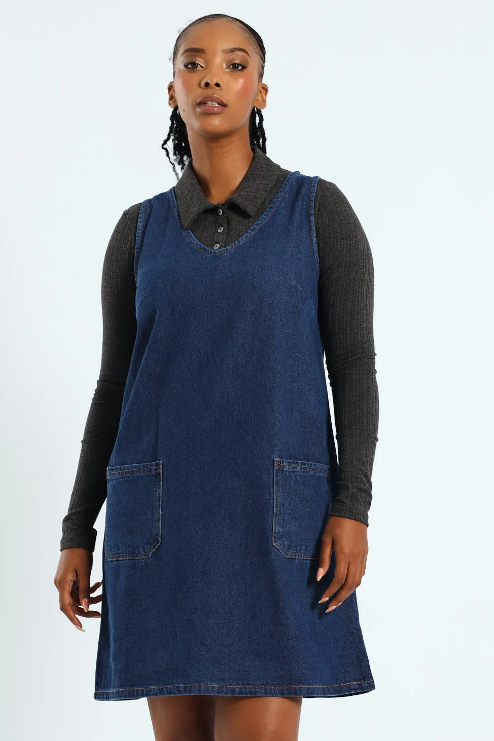 Mini Pinafore Dress - Dark Wash sold by Edgars
