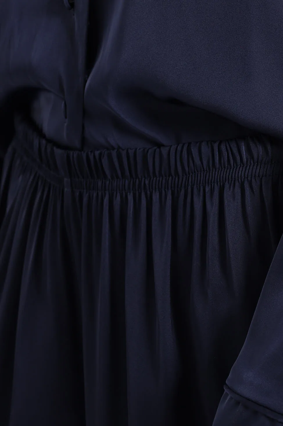 Long Sleeve Satin Button Through Top & Pant Set - Navy sold by Edgars product image thumbnail 2