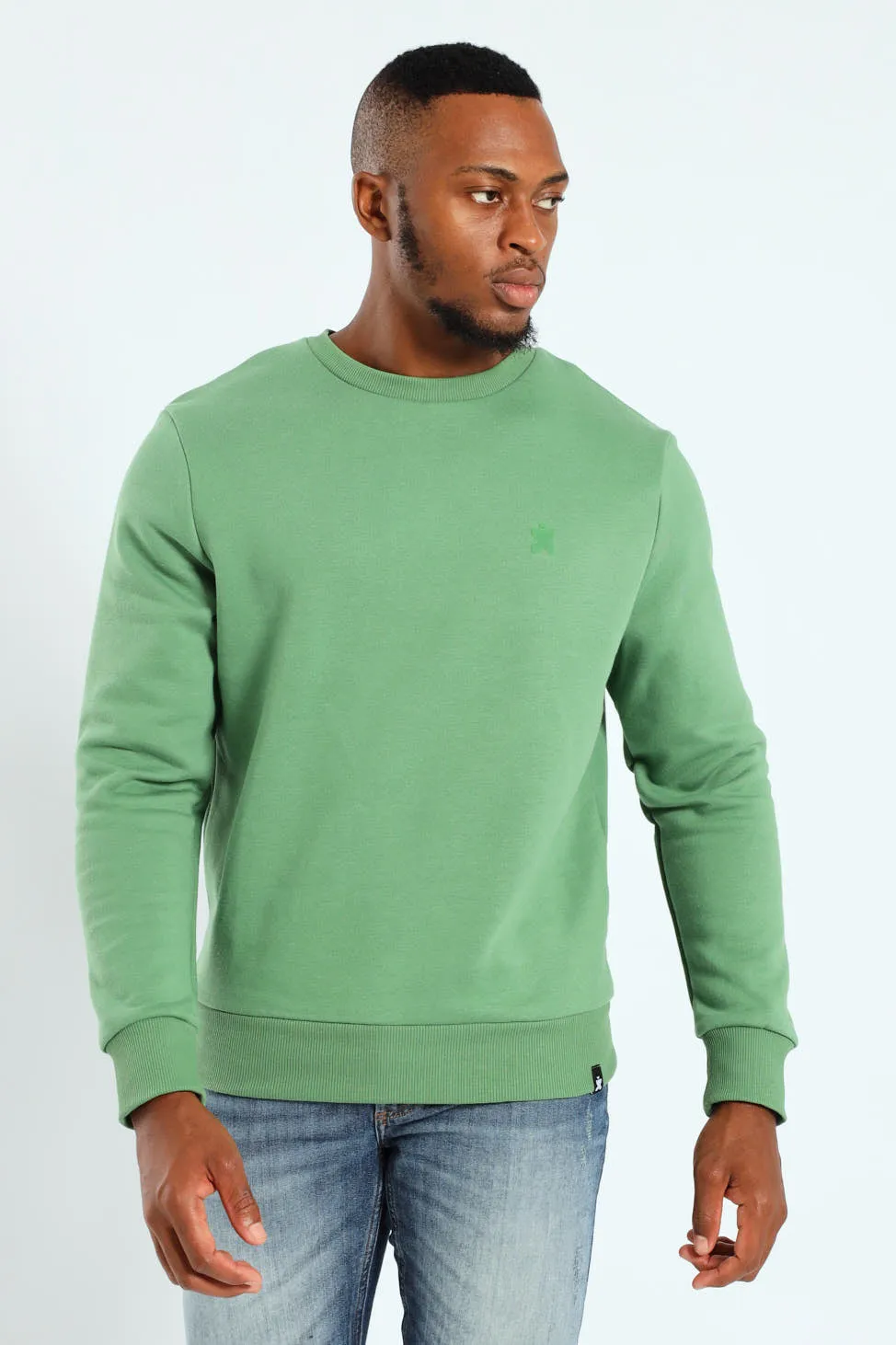 Plain Crew Fleece Top - Green sold by Edgars