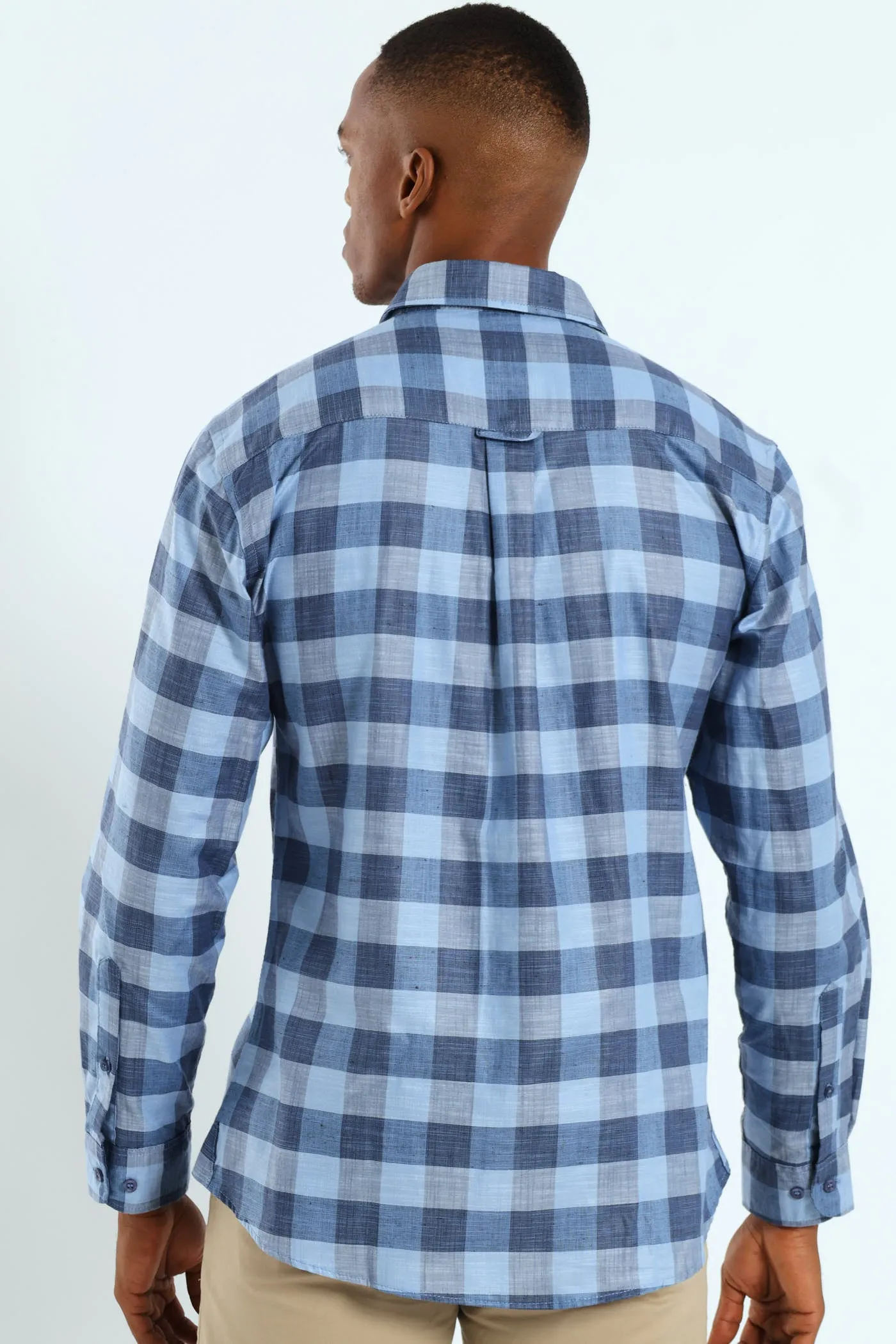 Long Sleeve Check Shirt - Blue sold by Edgars product image thumbnail 4