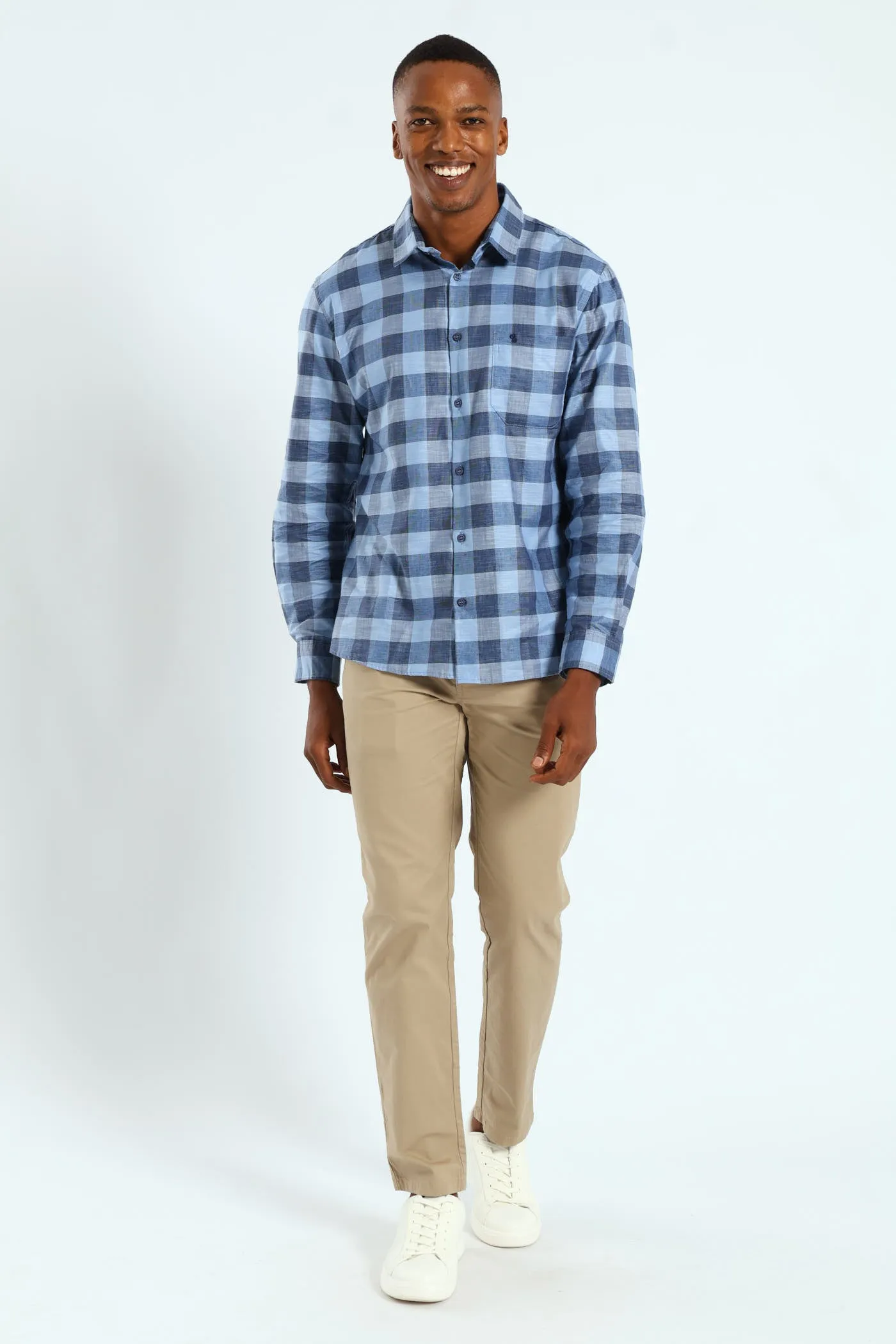 Long Sleeve Check Shirt - Blue sold by Edgars product image thumbnail 5