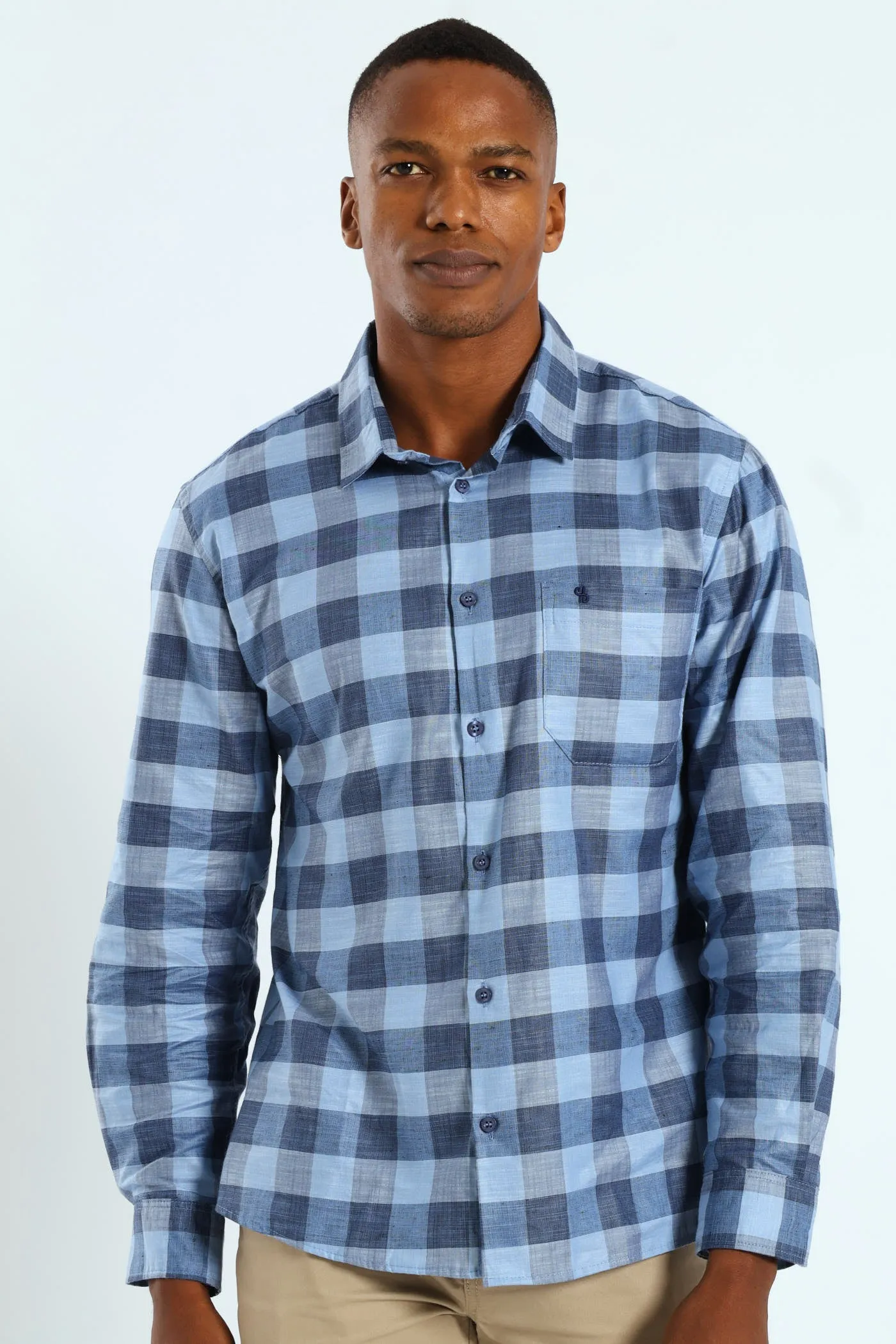 Long Sleeve Check Shirt - Blue sold by Edgars product image thumbnail 2