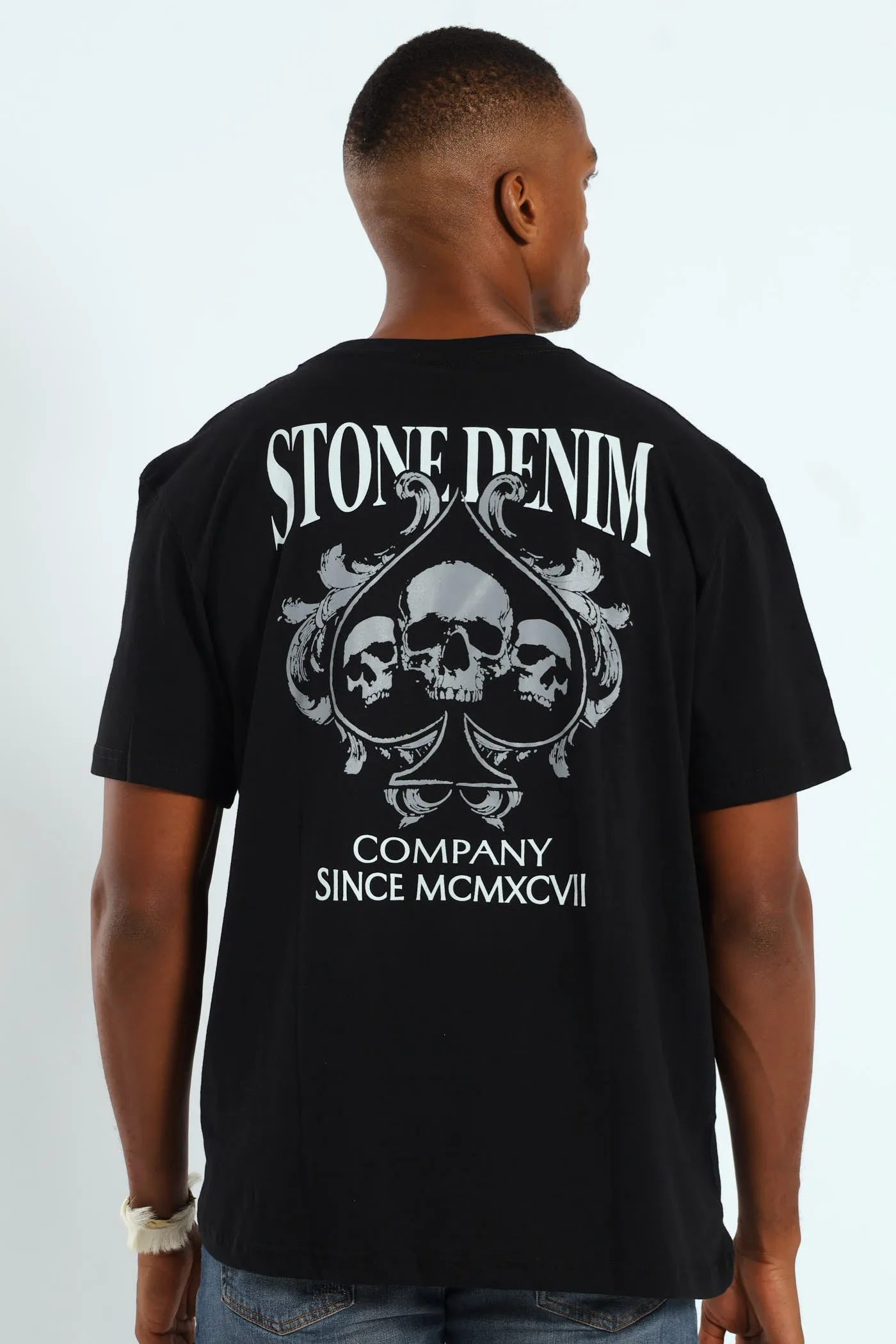 Skull Ace Trio Front & Back Tee - Black sold by Edgars product image thumbnail 2