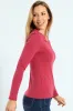 Long Sleeve Cotton Lycra Crew Top - Dry Rose sold by Edgars