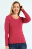 Long Sleeve Cotton Lycra Crew Top - Dry Rose sold by Edgars