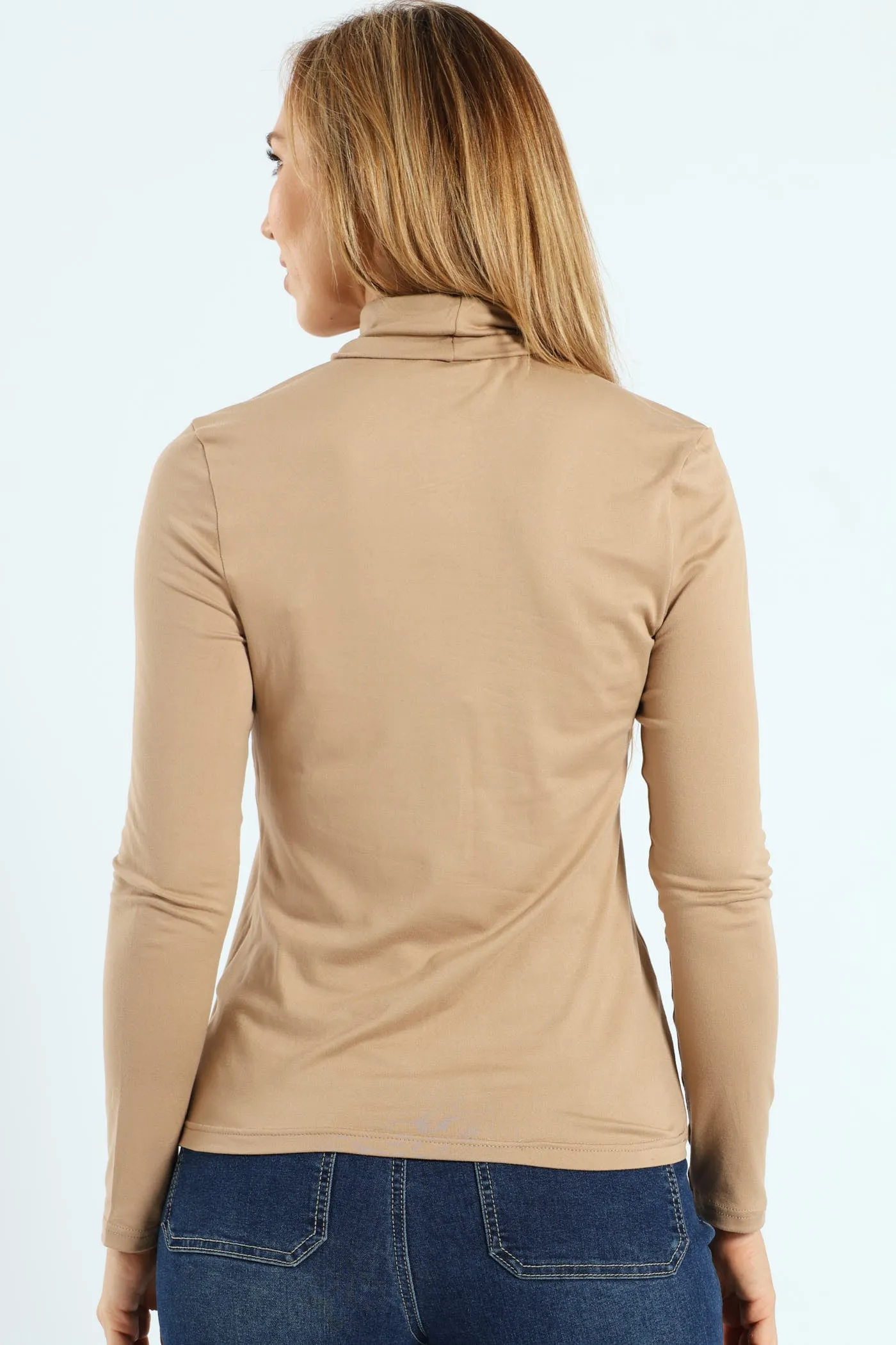 Long Sleeve Basic Poloneck - Dark Beige sold by Edgars product image thumbnail 3