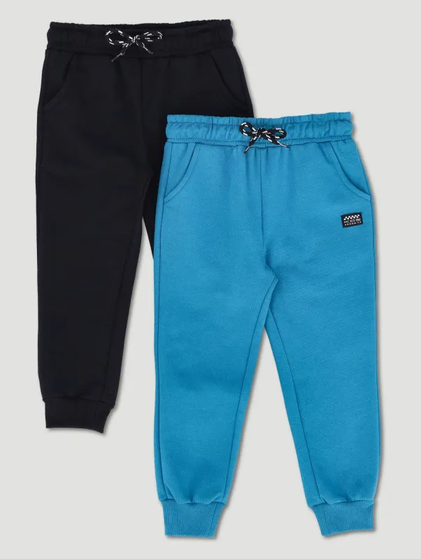 Pre-Boys 2 Pack Fleece Jogger - Teal/Black made by Edgars