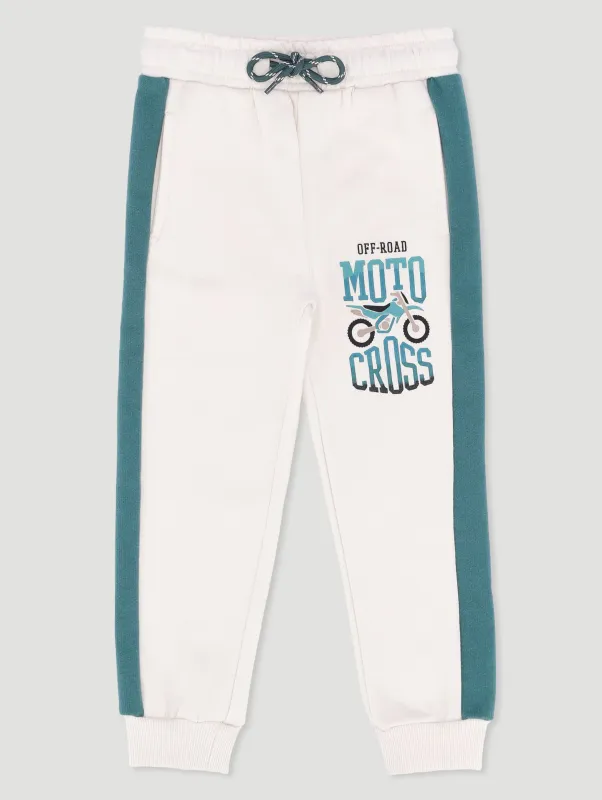 Pre-Boys Colourblock Leo Jogger - Egret/Teal sold by Edgars