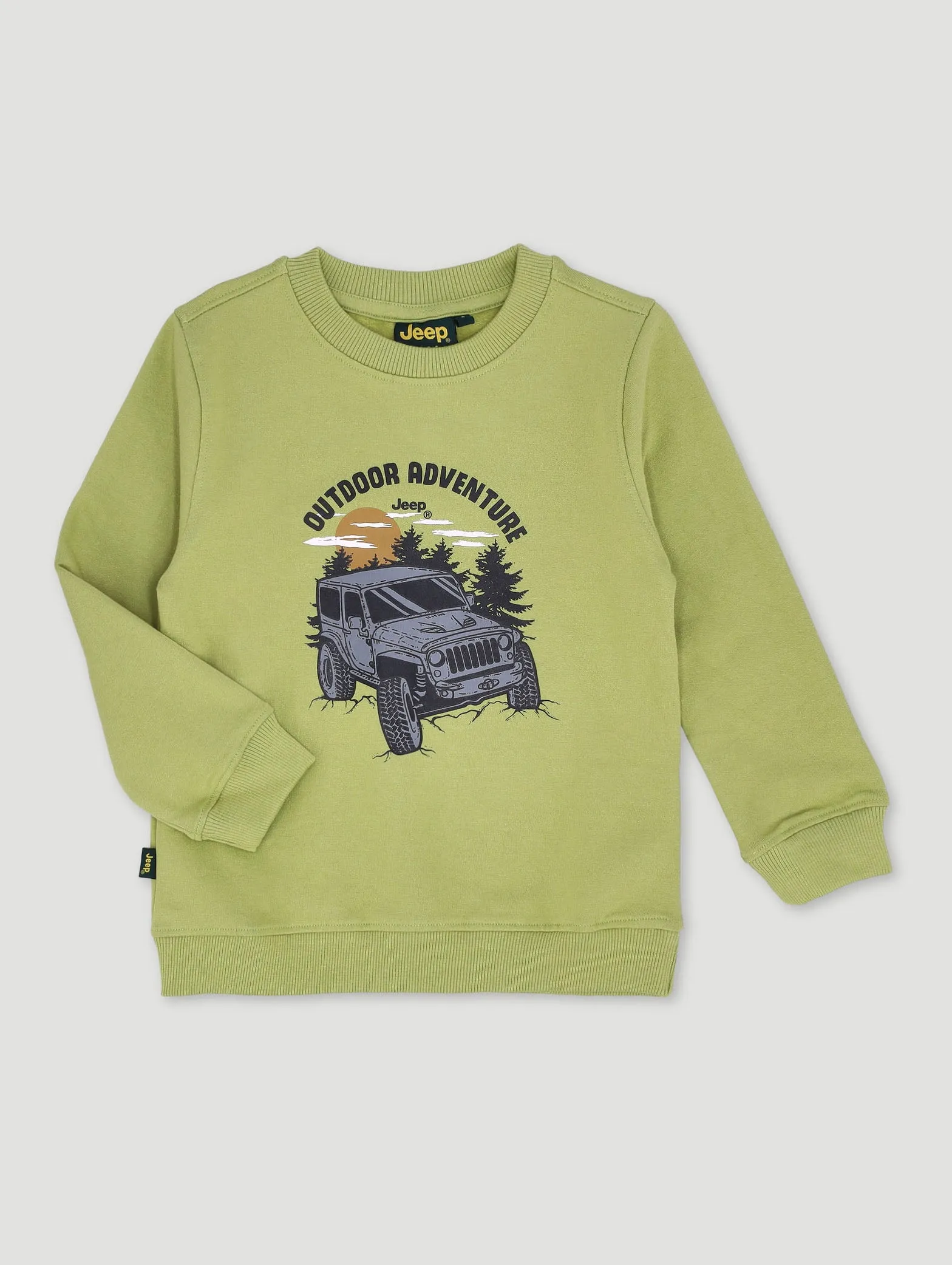 Pre-Boys Car Logo Crew Top - Green sold by Edgars