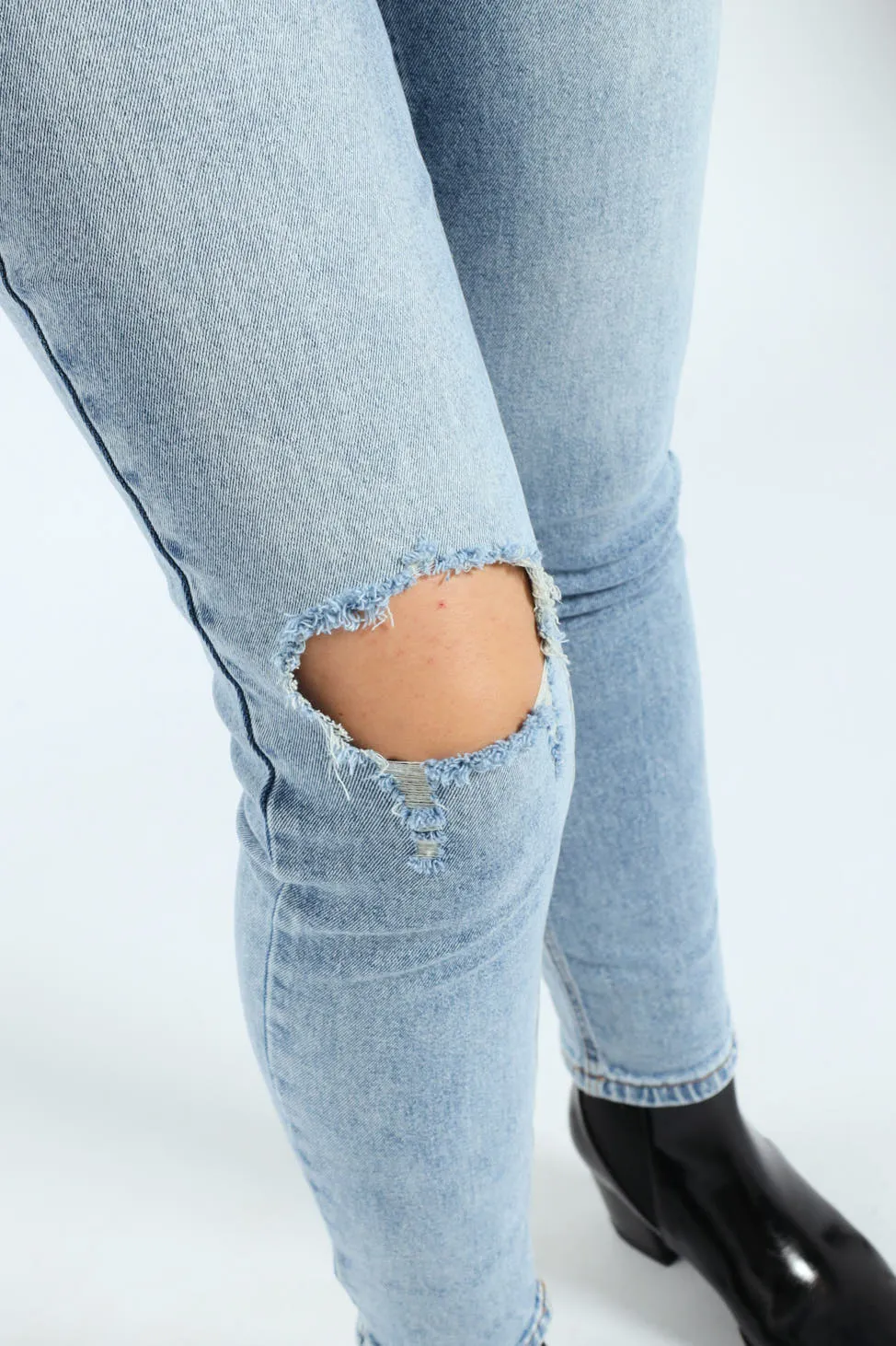 Rip Knee Mom Jean - Light Wash sold by Edgars product image thumbnail 5