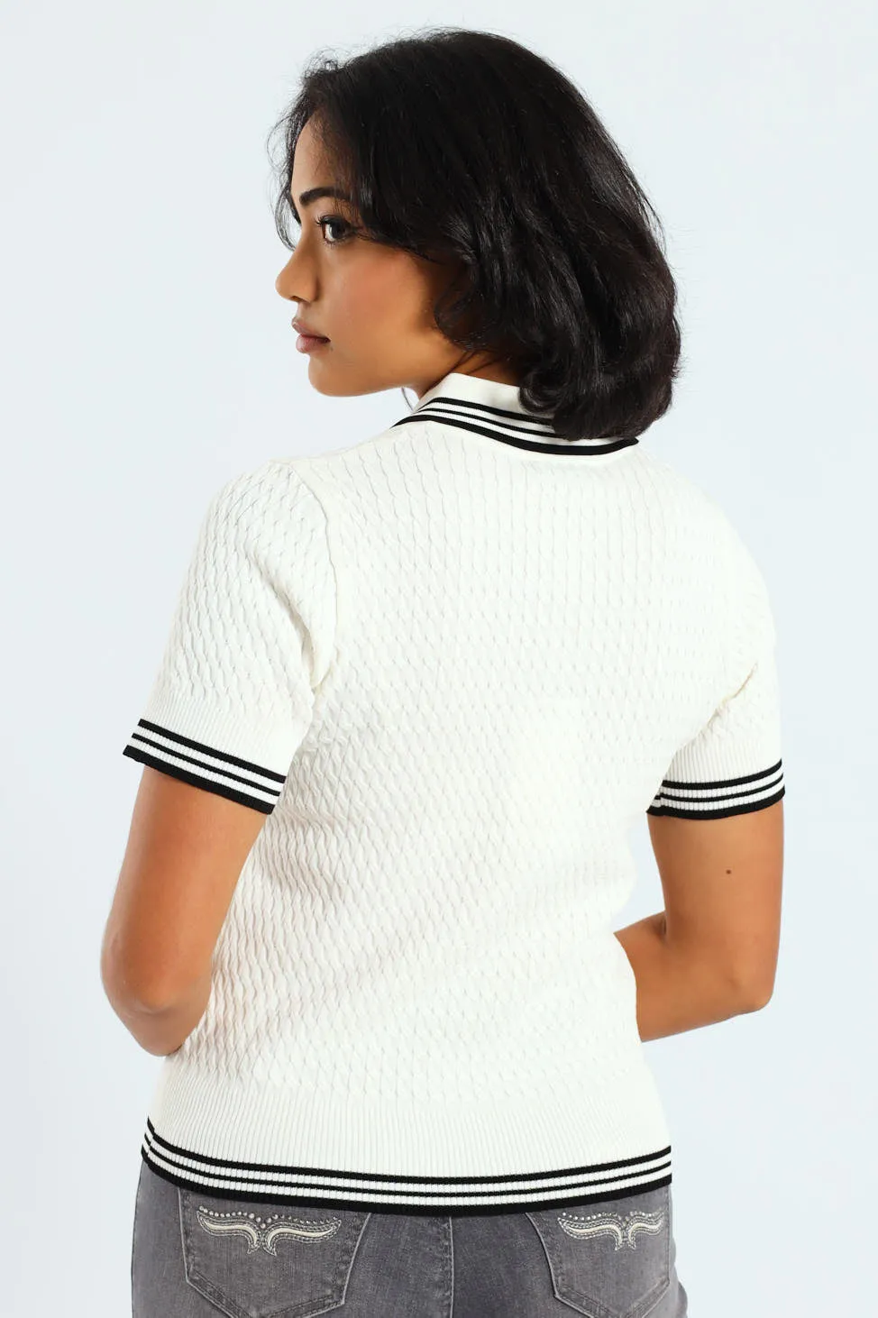 Georgiana Polo Knit Logo Shirt - White sold by Edgars product image thumbnail 3