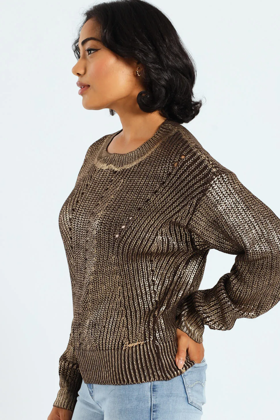 Metallic Knit Sweater - Gold sold by Edgars product image thumbnail 2