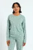 Knit Hearts Long Sleeve Tee - Duck Egg sold by Edgars